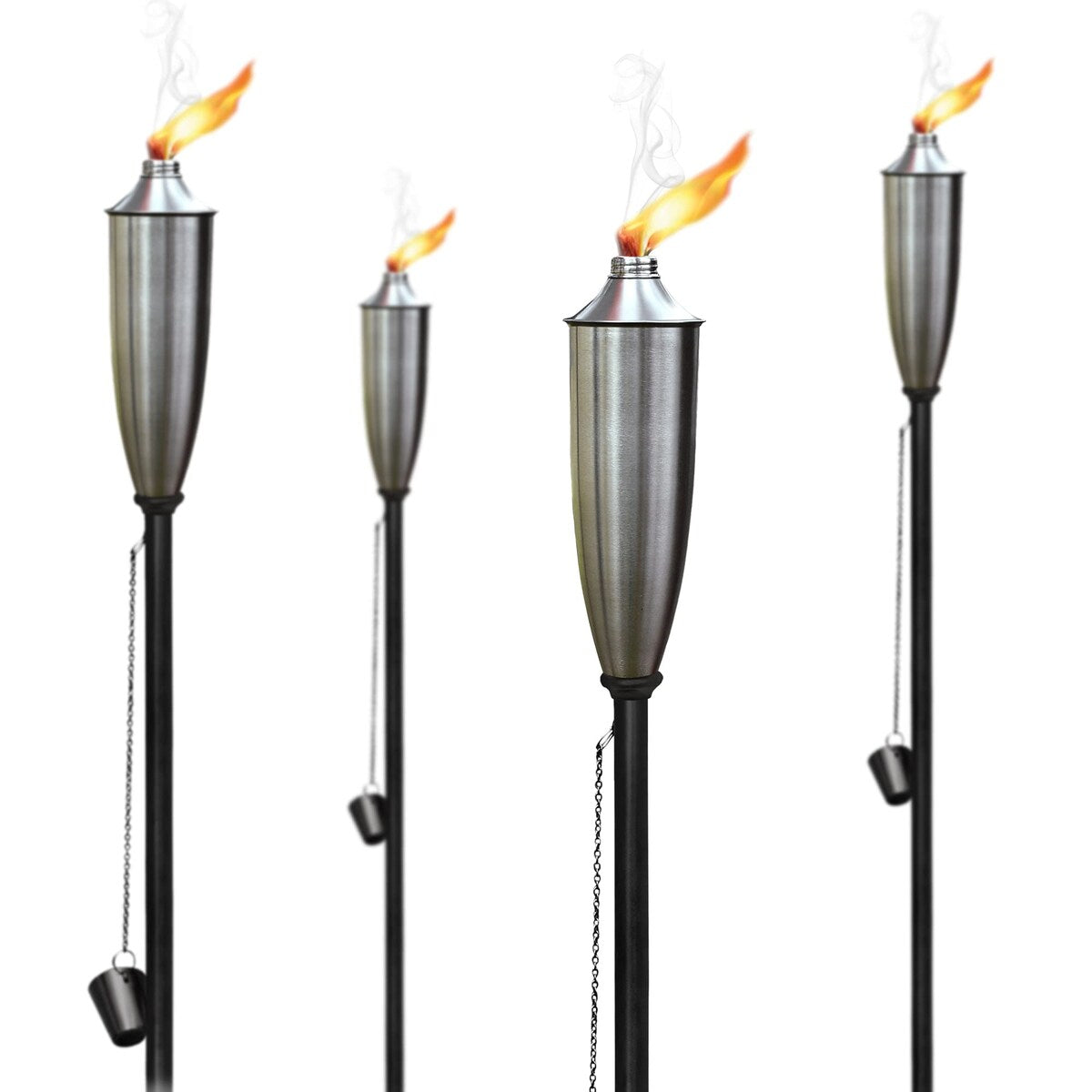 Deco Home Set of 4 Garden Tiki Torch Citronella Metal Outdoor Torch - 60inch