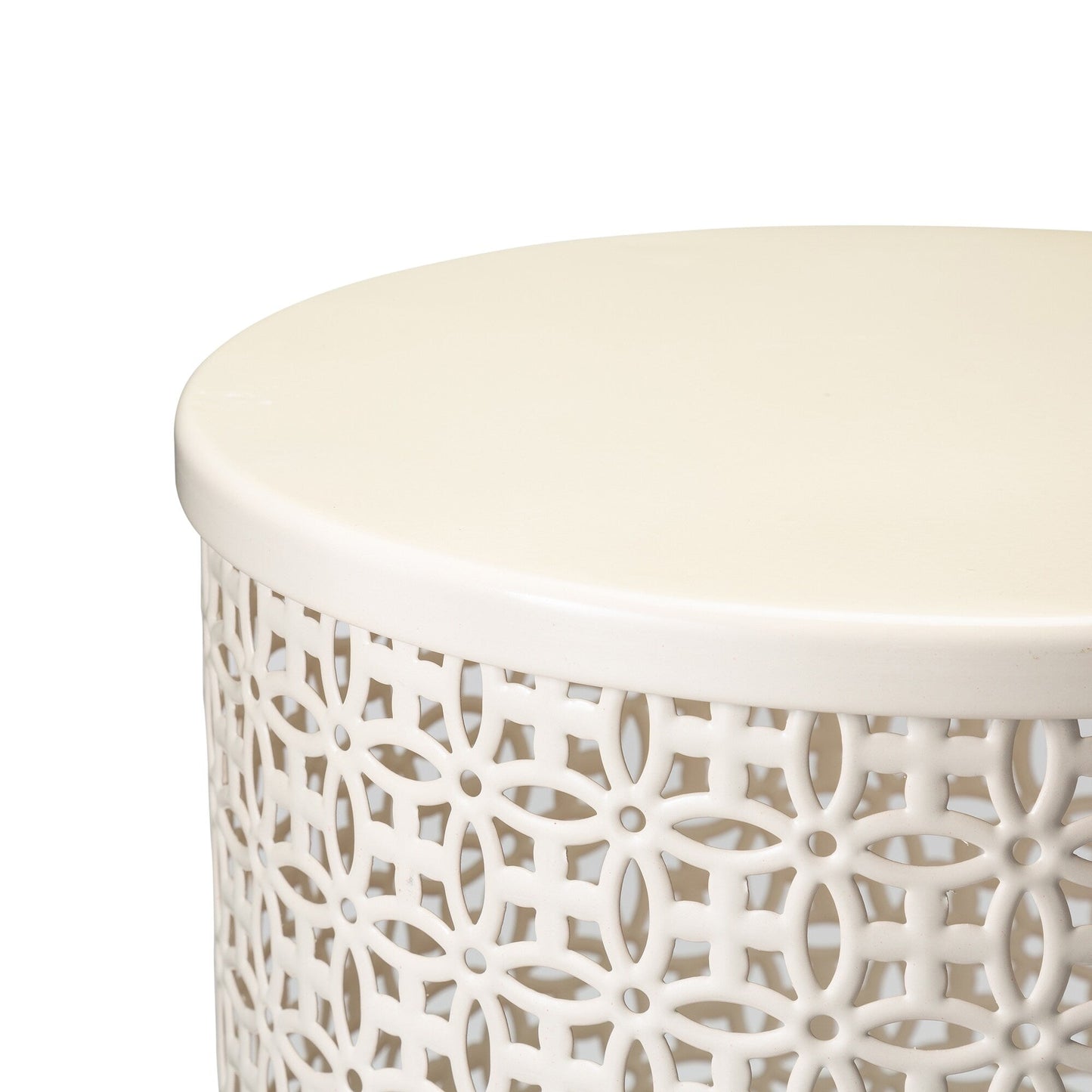 Glitzhome Set of 2 19.25H & 16.5H Multi-functional Metal Outdoor Table Garden Stool
