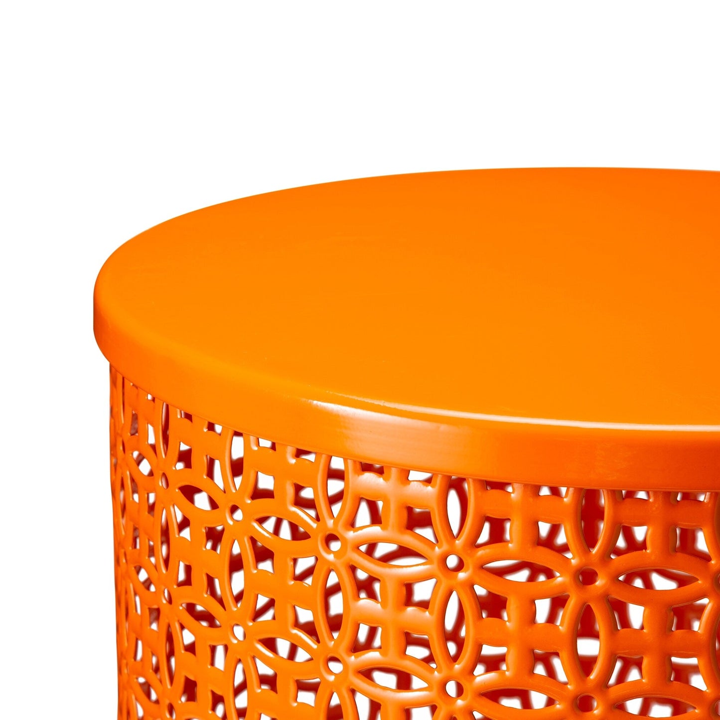 Glitzhome Set of 2 19.25H & 16.5H Multi-functional Metal Outdoor Table Garden Stool