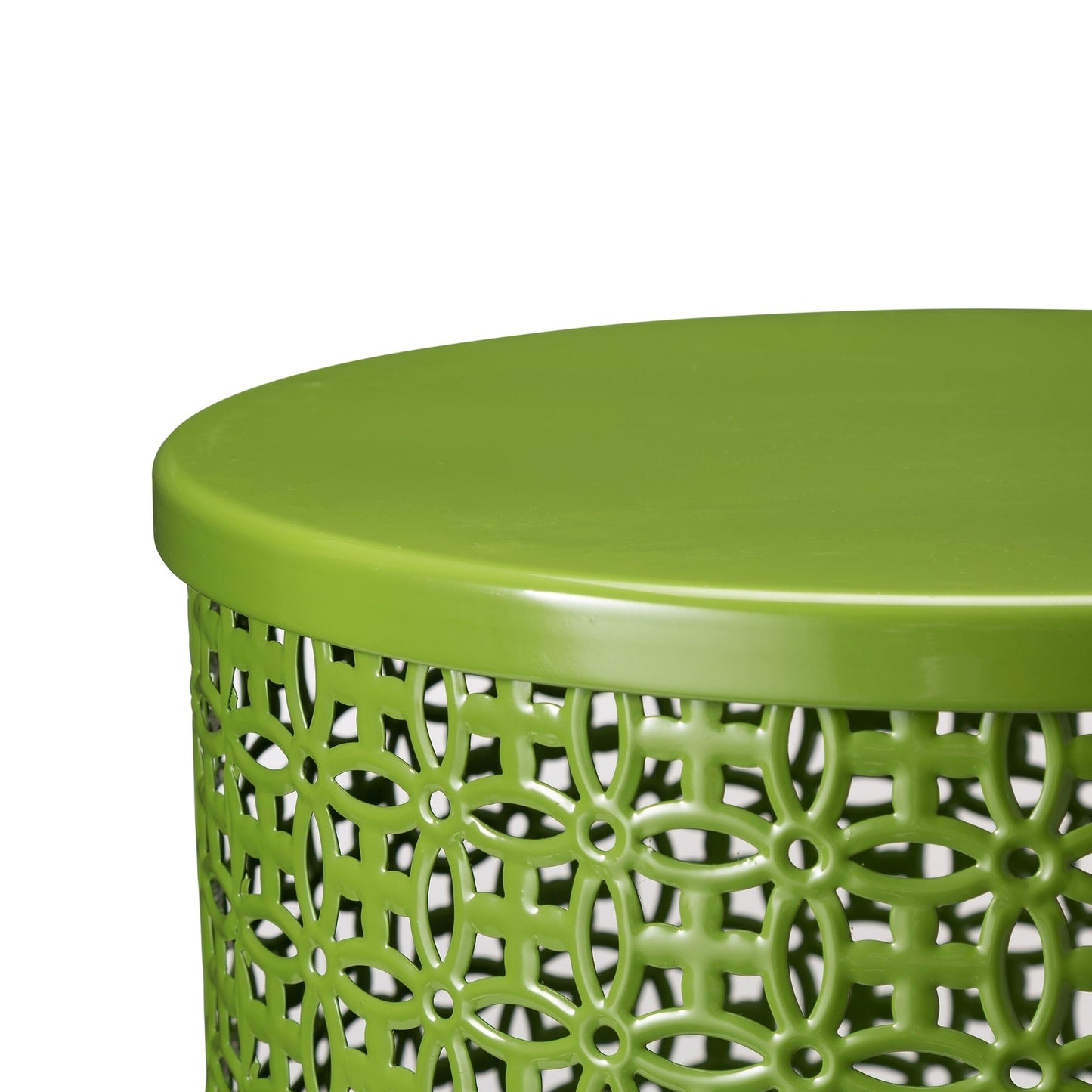Glitzhome Set of 2 19.25H & 16.5H Multi-functional Metal Outdoor Table Garden Stool