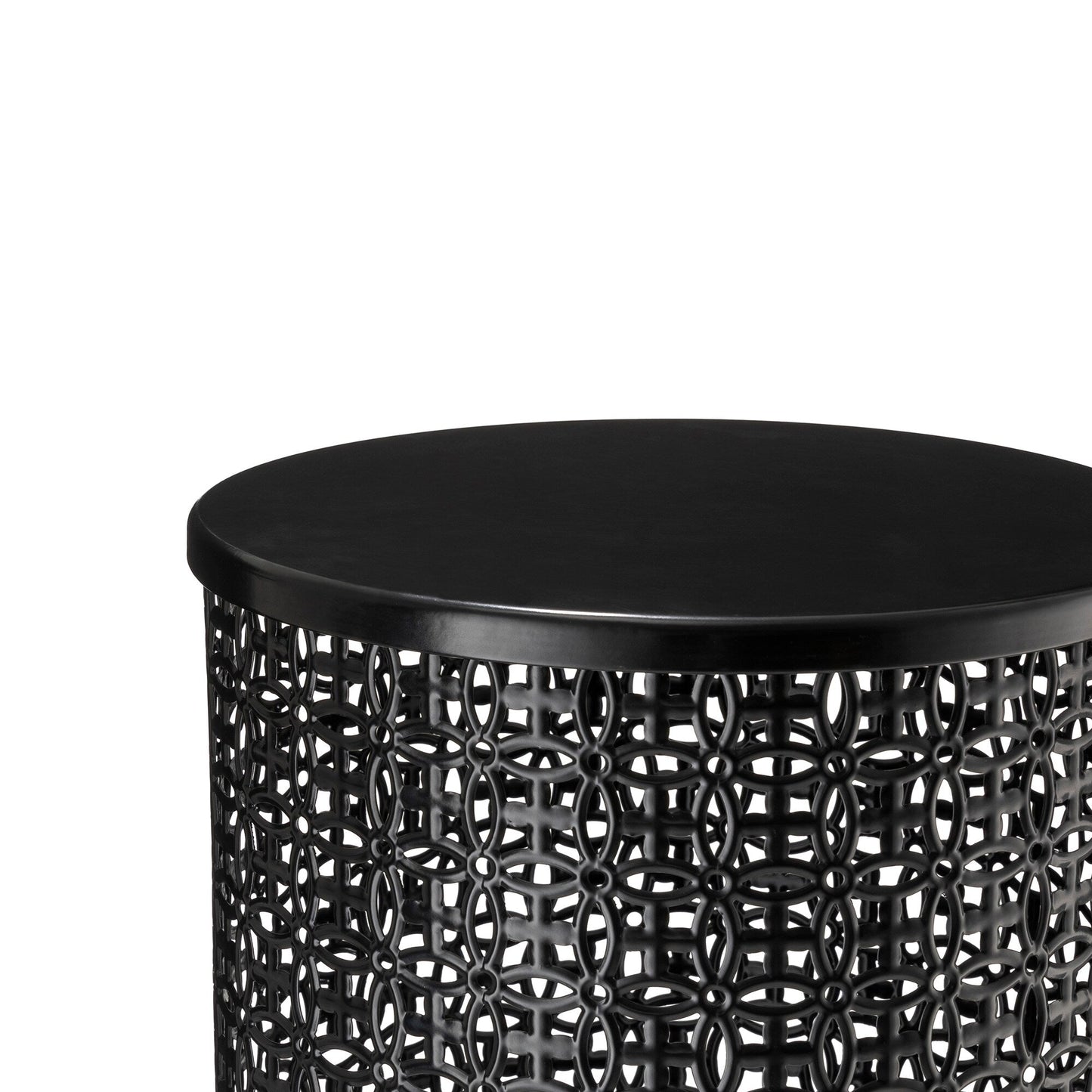 Glitzhome Set of 2 19.25H & 16.5H Multi-functional Metal Outdoor Table Garden Stool