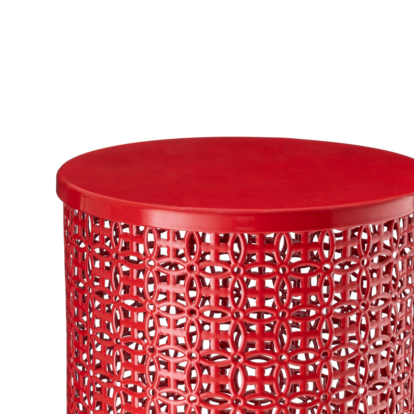 Glitzhome Set of 2 19.25H & 16.5H Multi-functional Metal Outdoor Table Garden Stool