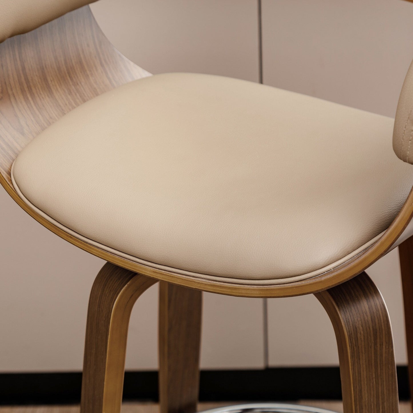 Glitzhome Set of 2 or 4 Modern Counter & Bar Height Wooden Swivel Bar Stools