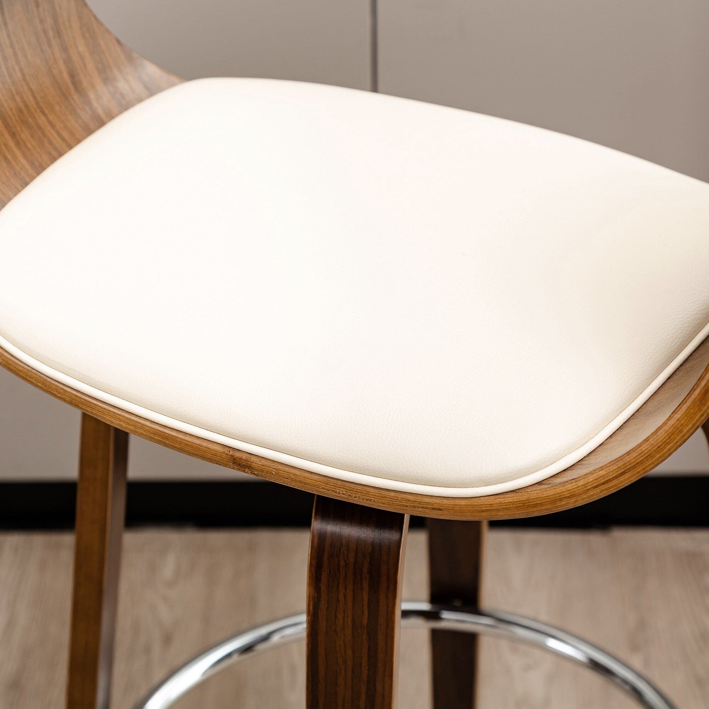 Glitzhome Set of 2 or 4 Modern Counter & Bar Height Wooden Swivel Bar Stools