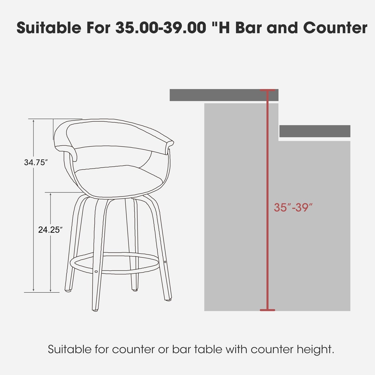 Glitzhome Set of 2 or 4 Modern Counter & Bar Height Wooden Swivel Bar Stools