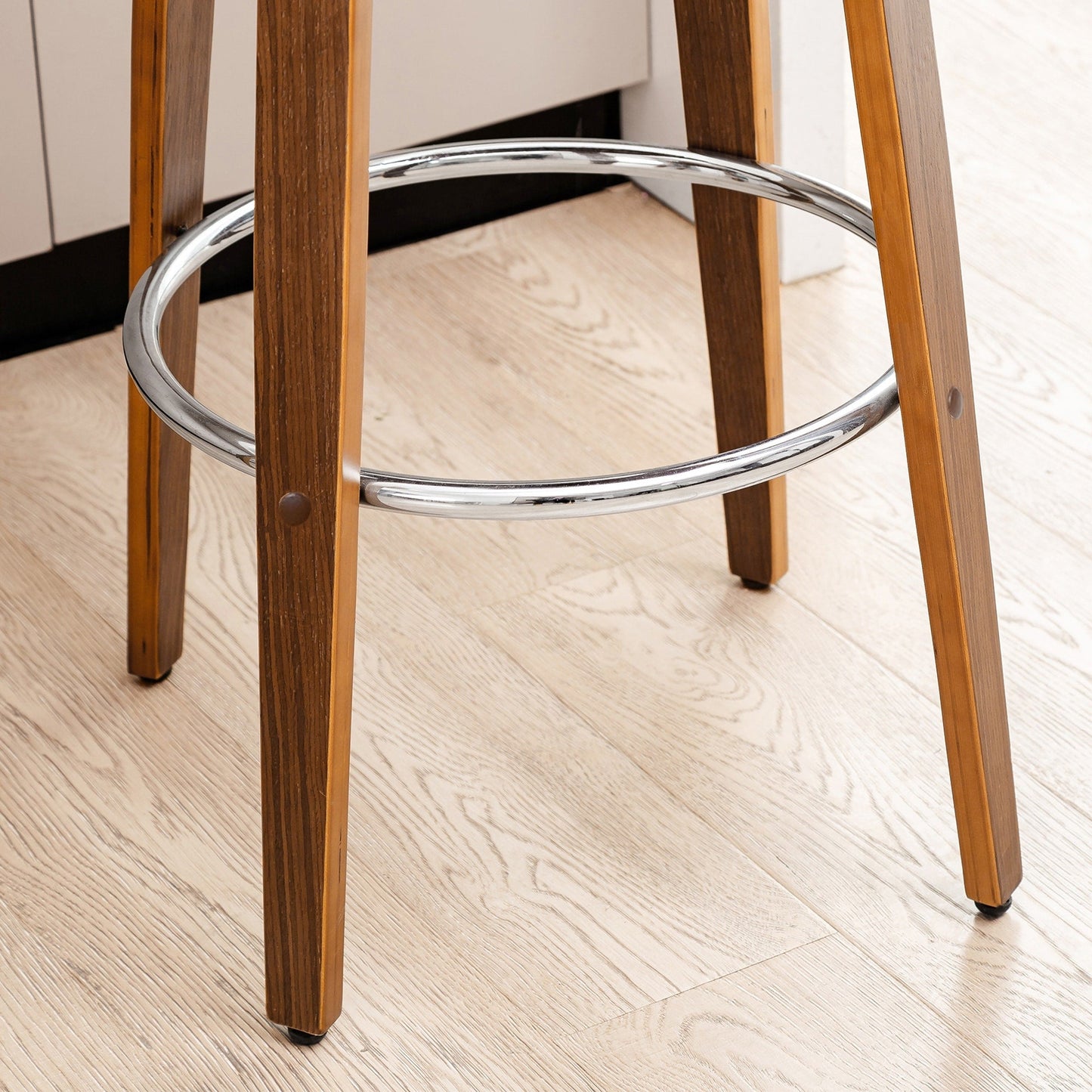 Glitzhome Set of 2 or 4 Modern Counter & Bar Height Wooden Swivel Bar Stools