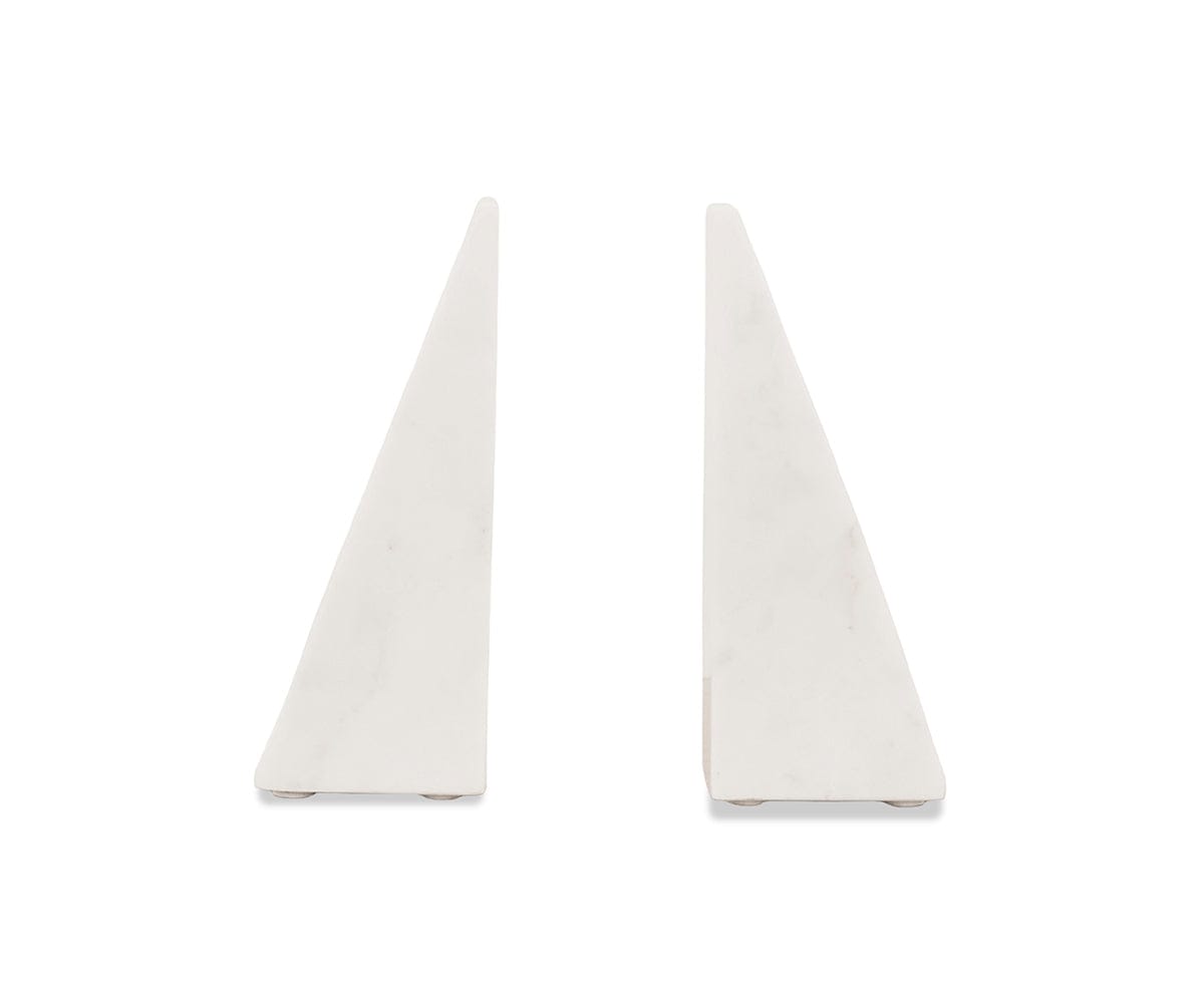 Serre-livres en marbre blanc Adia