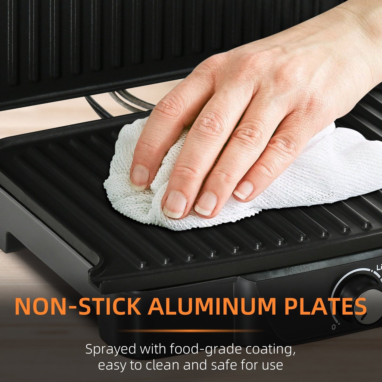 HOMCOM Large Panini Press Sandwich Maker and Grill, Cooking Gift - 13.75 L x 12.75 W x 4.75 H