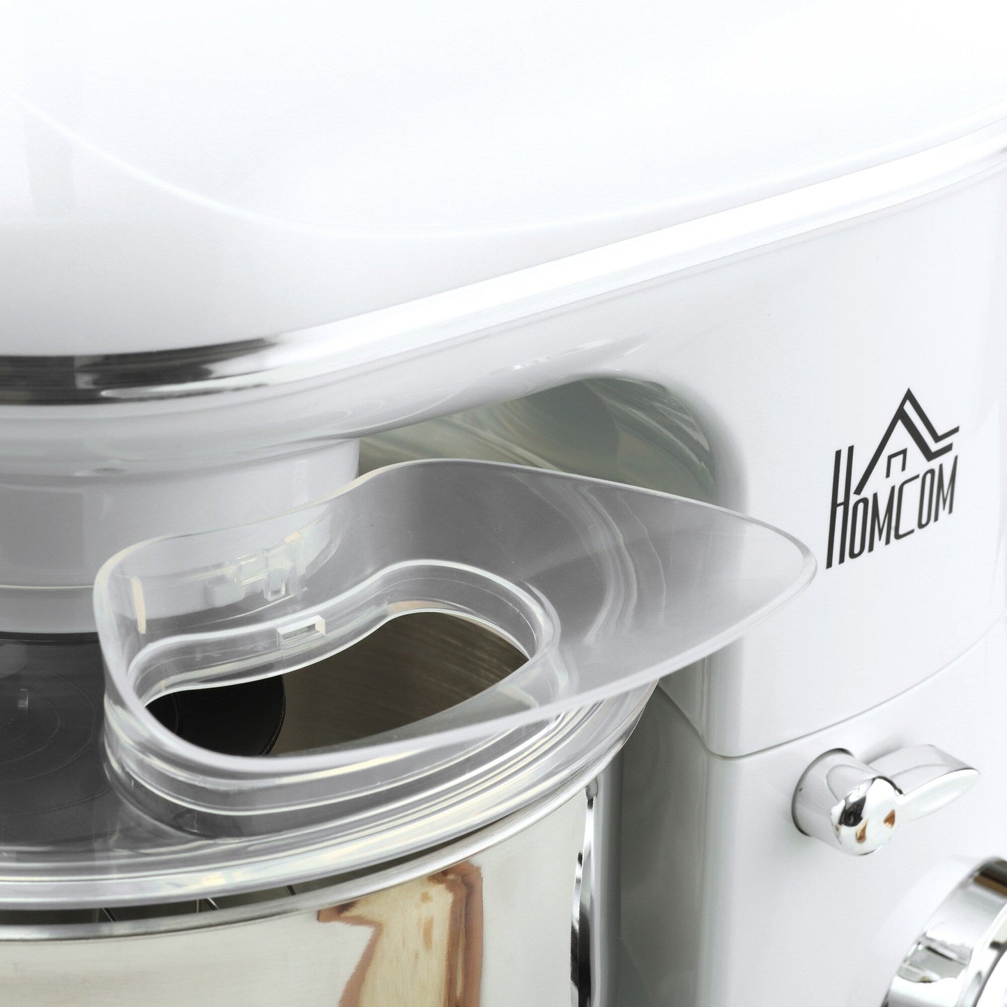 HOMCOM Stand Mixer with Splash Guard, Electric Hand Mixer Set with 6 qt. Large Mixing Bowl - 14.5 x 9 x 14.5