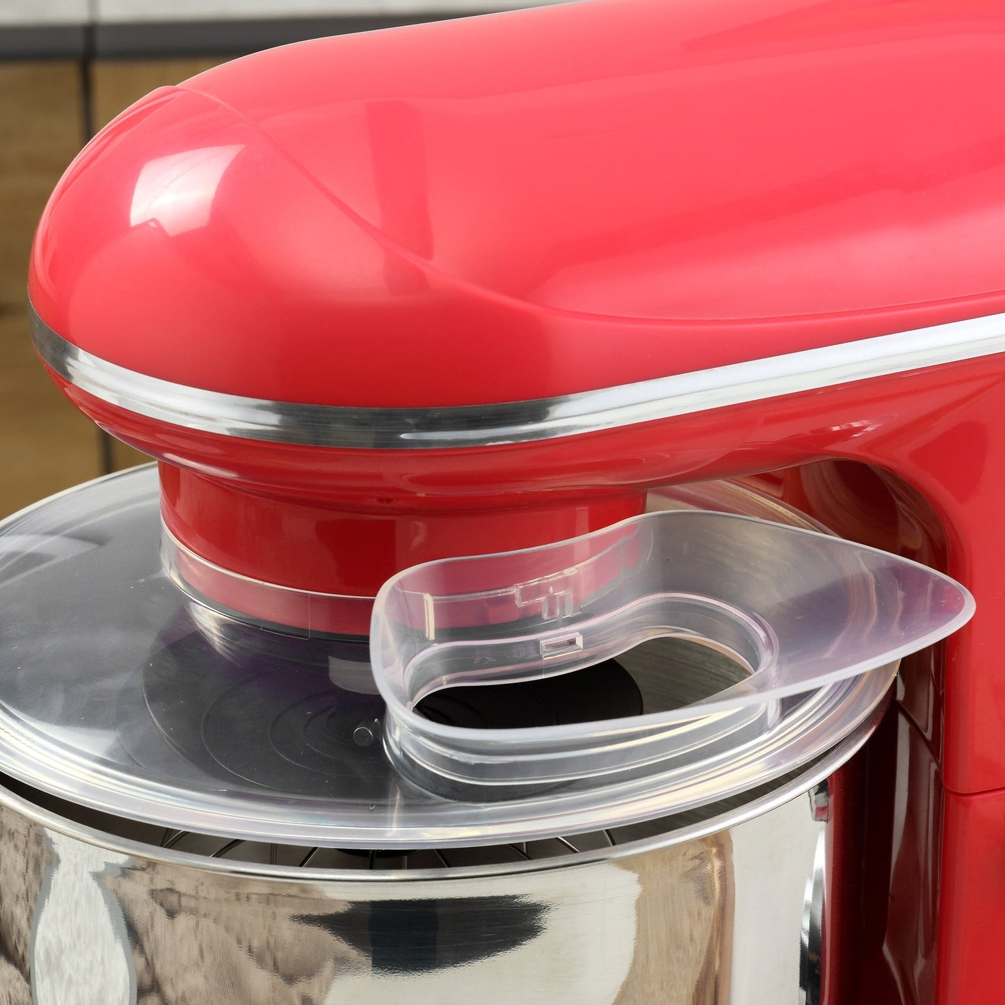HOMCOM Stand Mixer with Splash Guard, Electric Hand Mixer Set with 6 qt. Large Mixing Bowl - 14.5 x 9 x 14.5