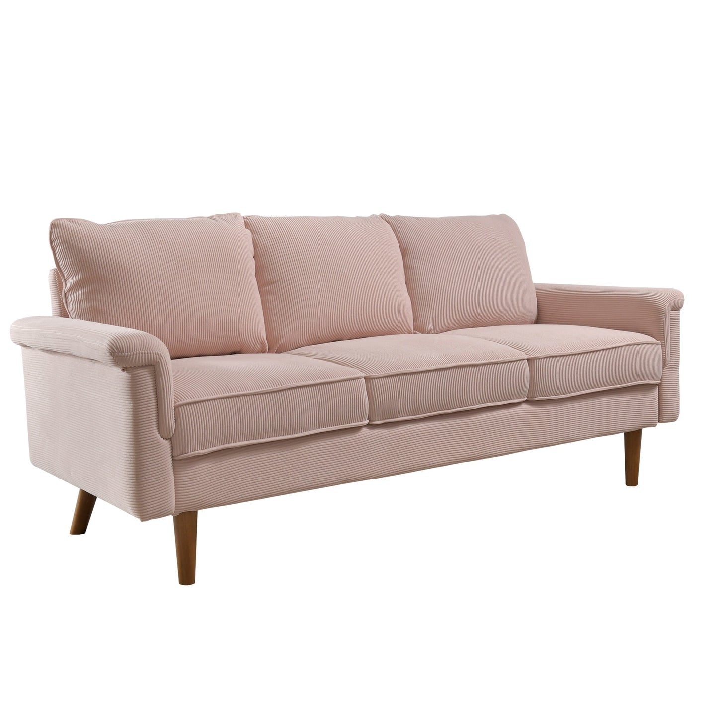 Canapé 3 places moderne en tissu polyester avec accoudoirs larges