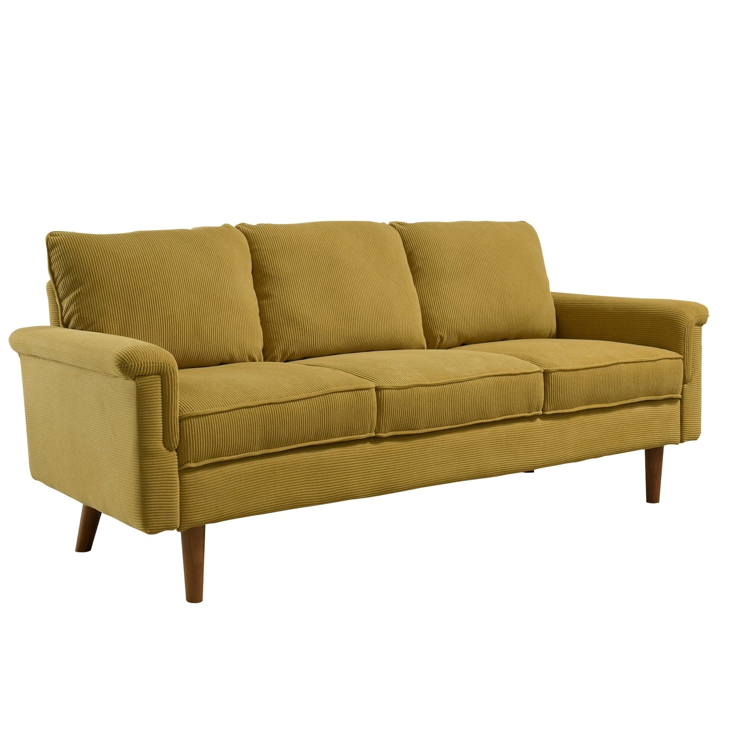 Canapé 3 places moderne en tissu polyester avec accoudoirs larges
