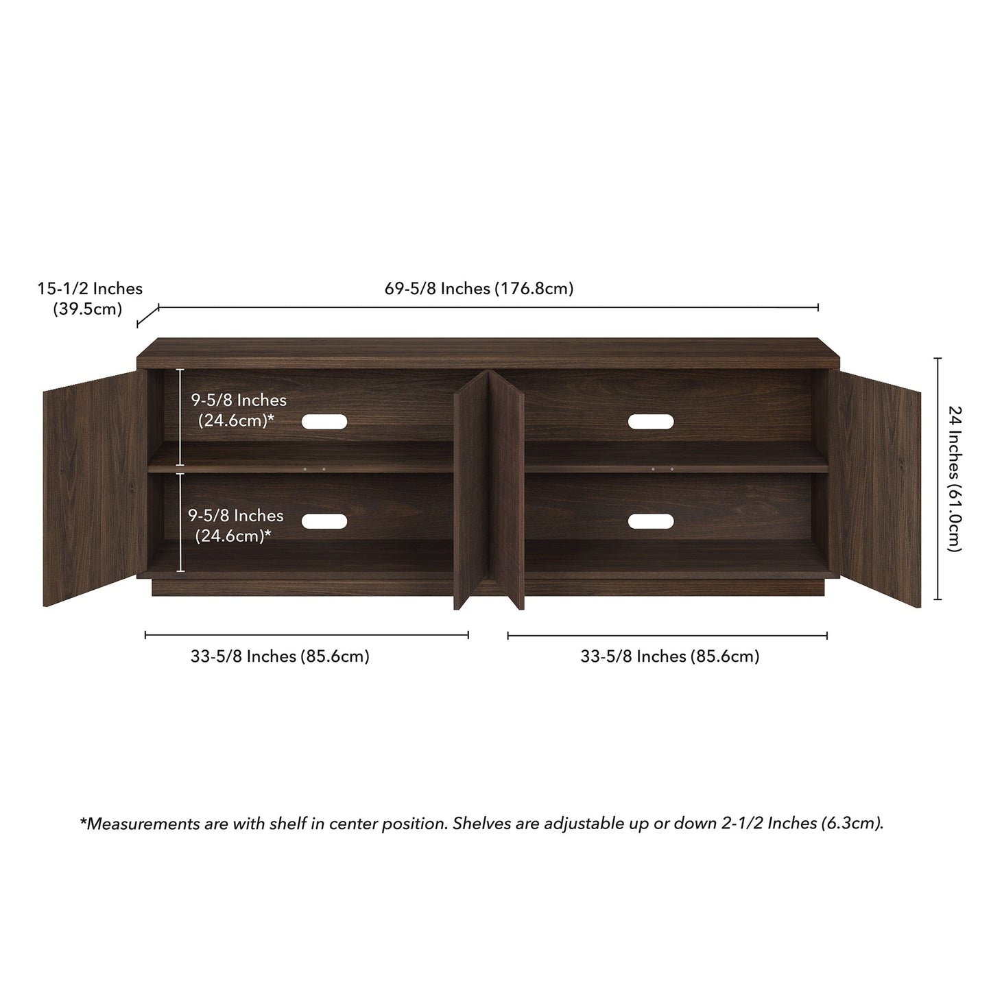 Hanson Rectangular TV Stand for TV's up to 75