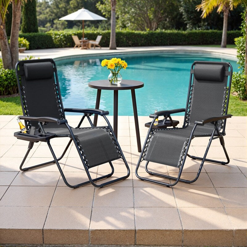 Homall Patio Zero Gravity Chair Lawn Lounge Chair with Pillow Set of 2