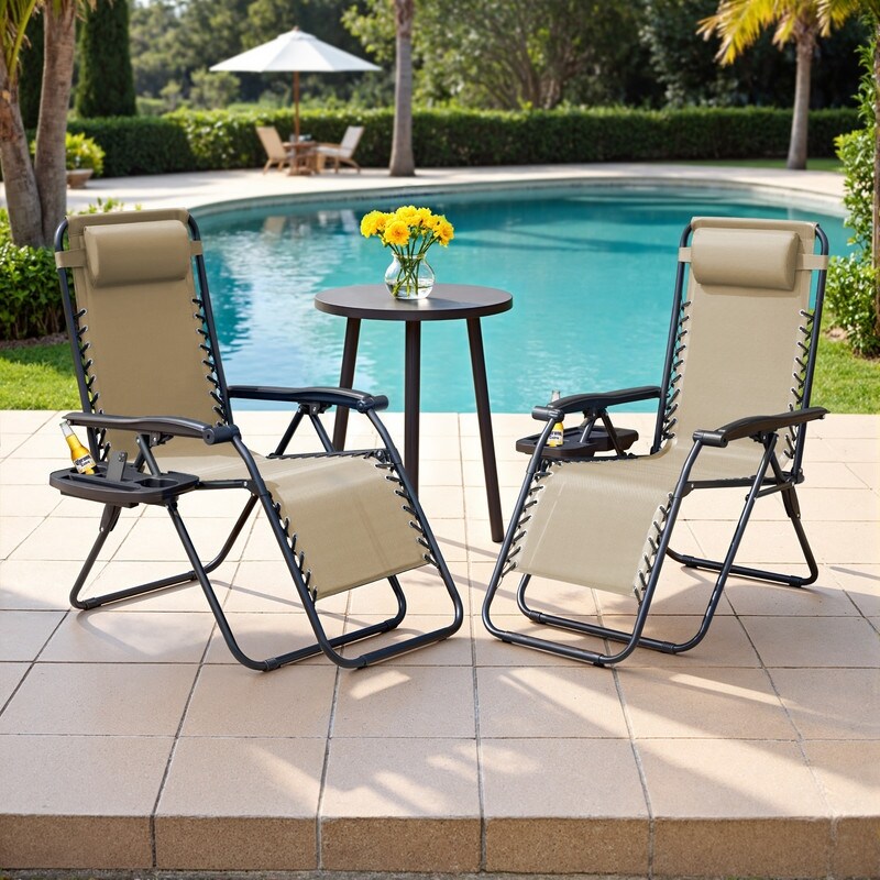 Homall Patio Zero Gravity Chair Lawn Lounge Chair with Pillow Set of 2