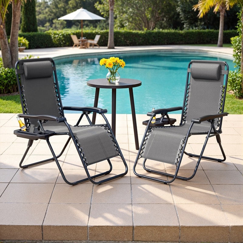 Homall Patio Zero Gravity Chair Lawn Lounge Chair with Pillow Set of 2