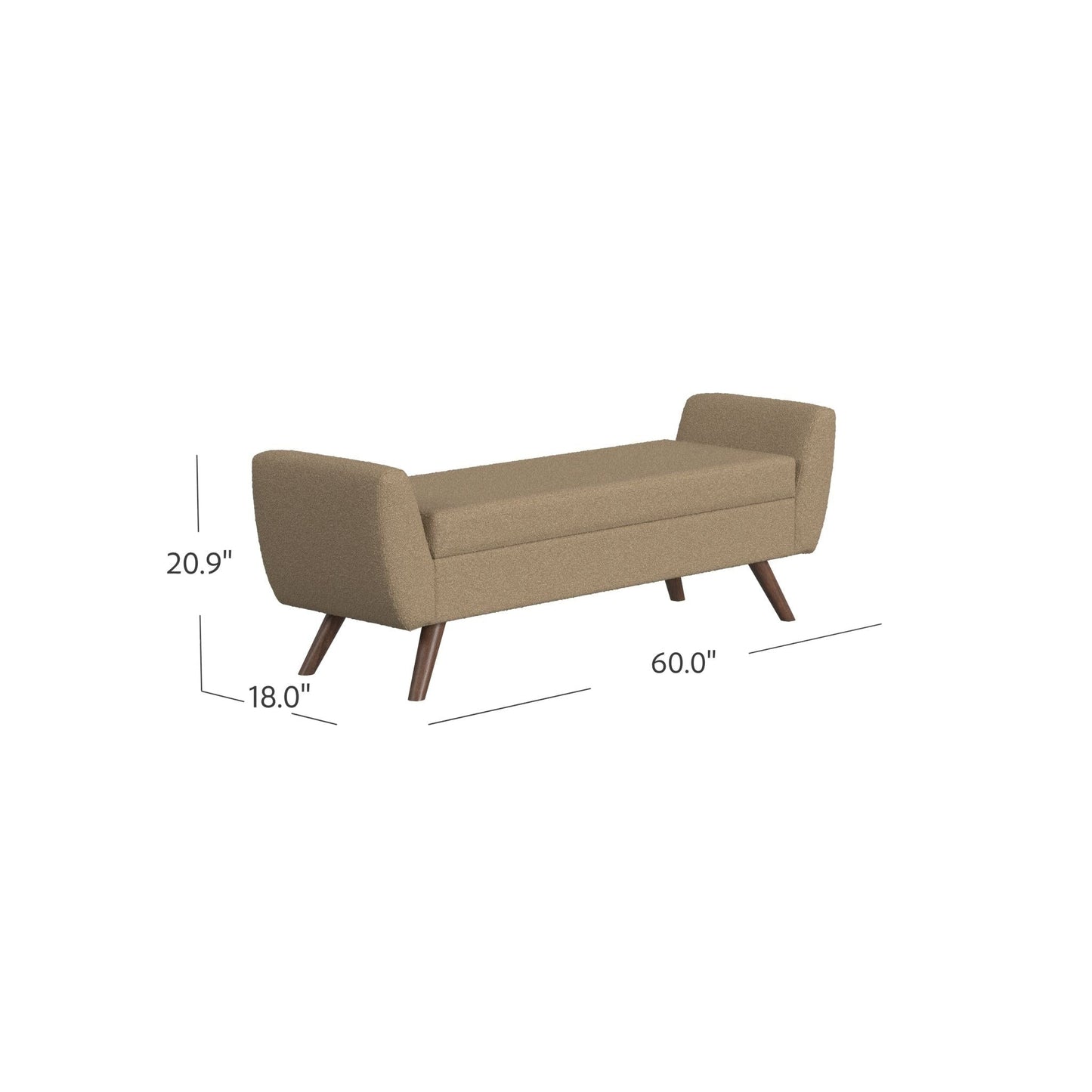 HomePop Modern Sherpa Storage Bench with Wood Legs