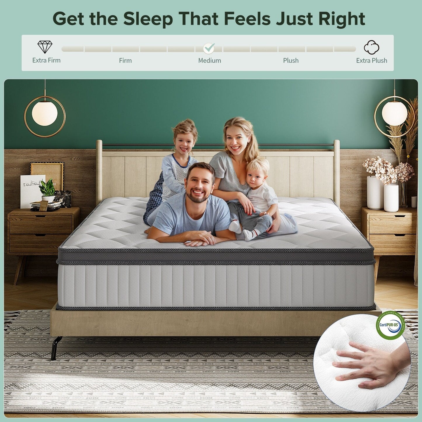 SweDrea 12 in. Medium Hybrid Memory Foam Mattress with CertiPUR-US and Oeko-TEX , Featuring Bamboo Charcoal Absorption.