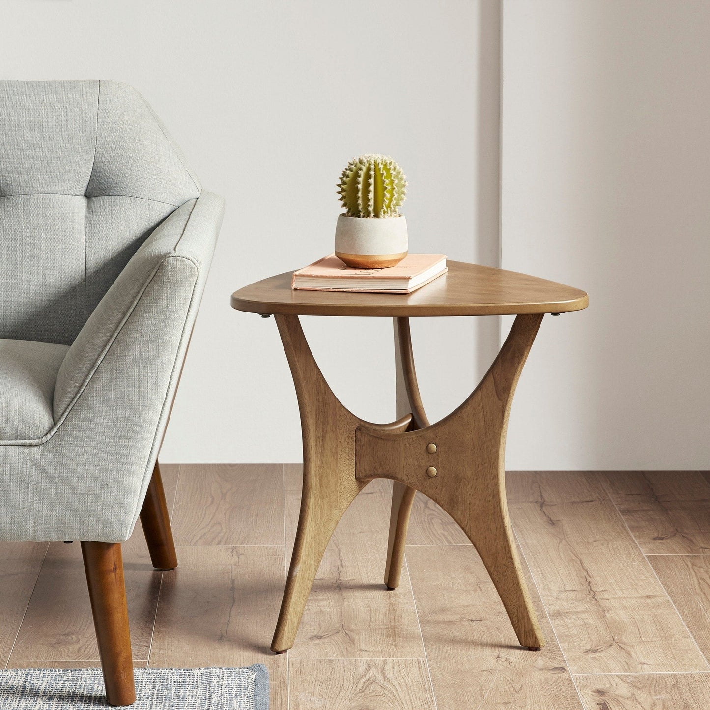 INK IVY Blaze Triangle Wood Side Table