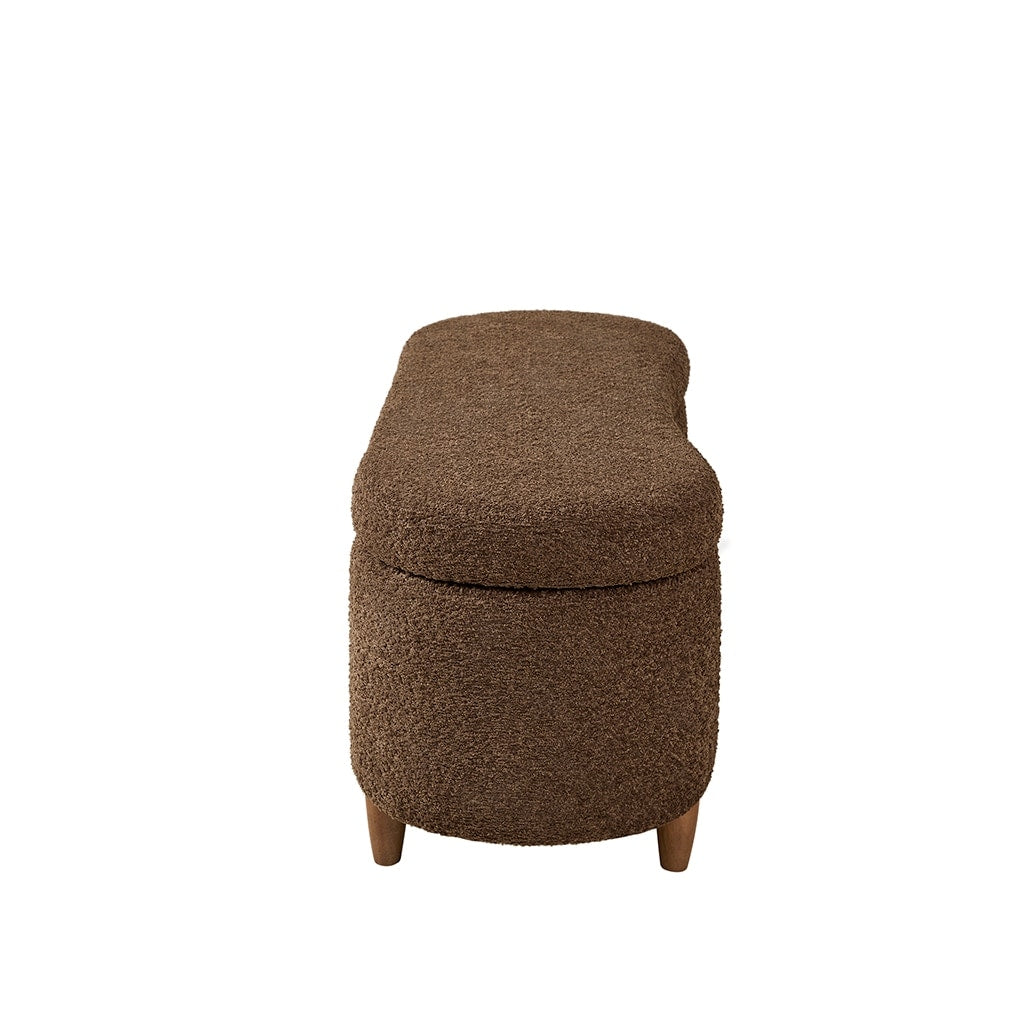 INK IVY Bailey Boucle-Style Curved Storage Accent Bench
