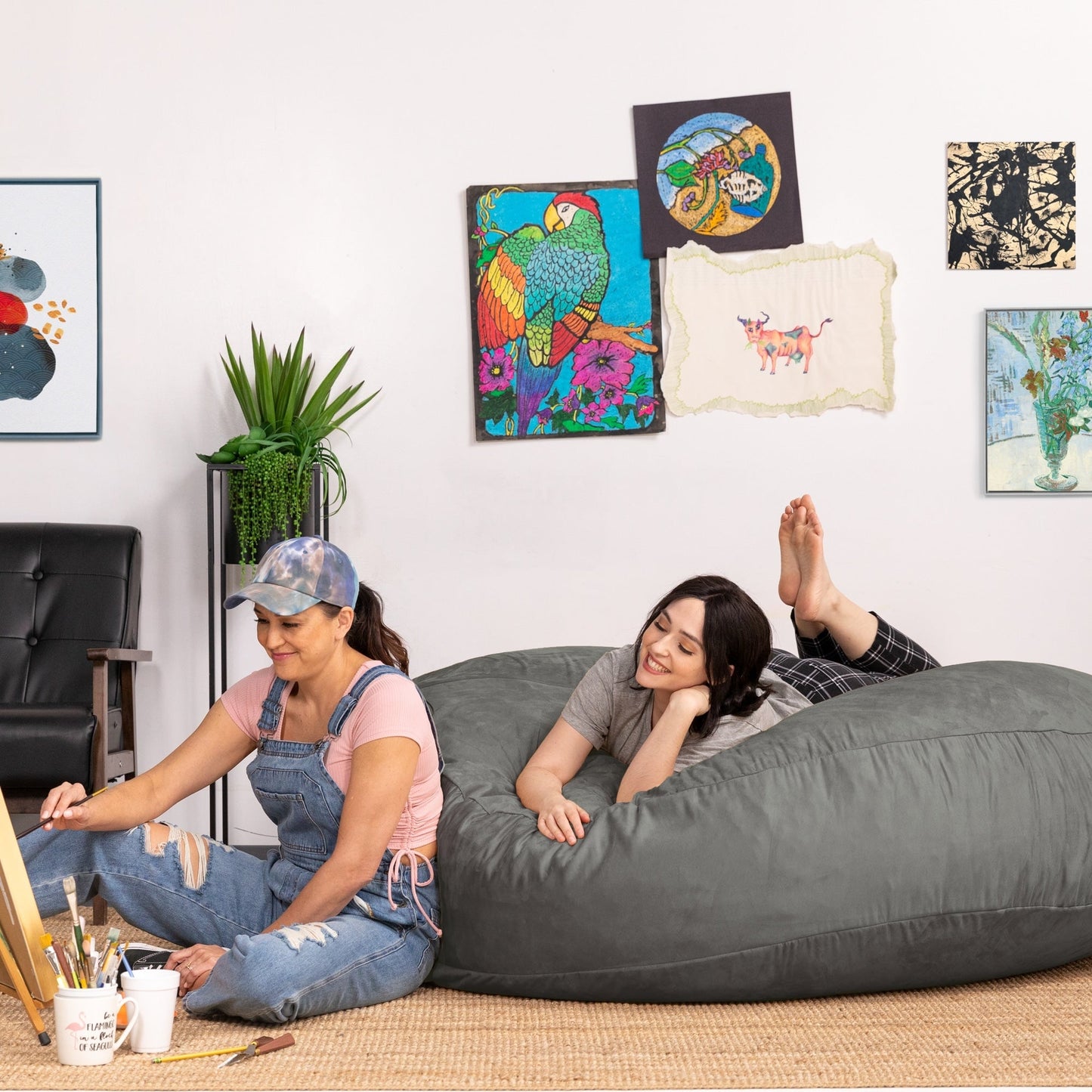 Jaxx 6 Foot Cocoon - 2-in-1 Giant Bean Bag Chair for Adults & Convertible Bean Bag Bed