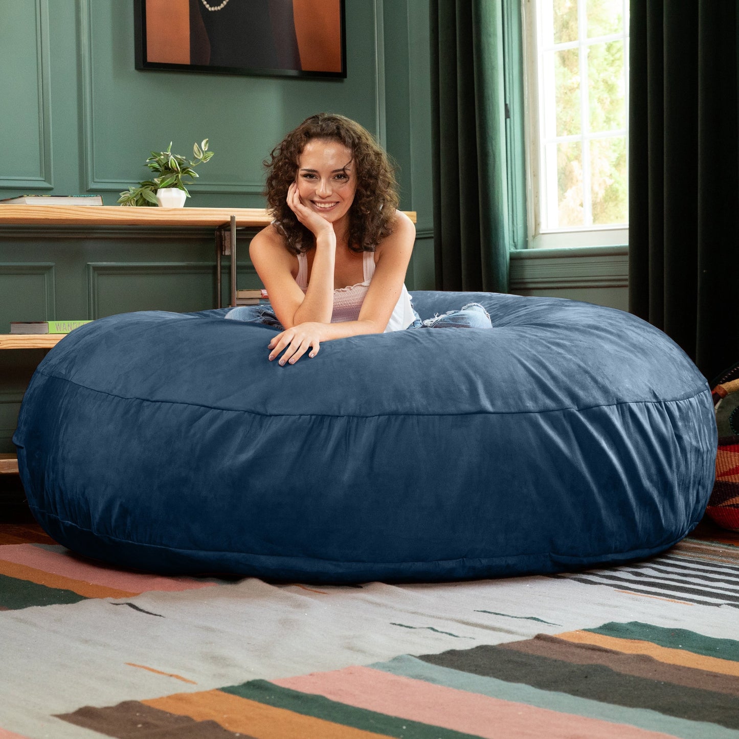 Jaxx 6 Foot Cocoon - 2-in-1 Giant Bean Bag Chair for Adults & Convertible Bean Bag Bed