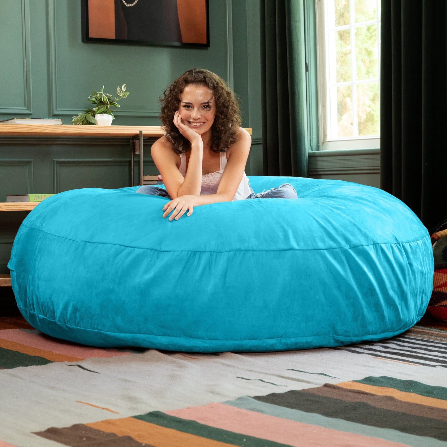Jaxx 6 Foot Cocoon - 2-in-1 Giant Bean Bag Chair for Adults & Convertible Bean Bag Bed