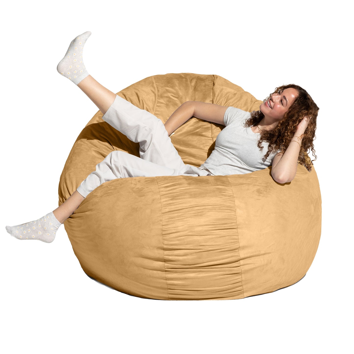 Jaxx 6 Foot Cocoon - 2-in-1 Giant Bean Bag Chair for Adults & Convertible Bean Bag Bed