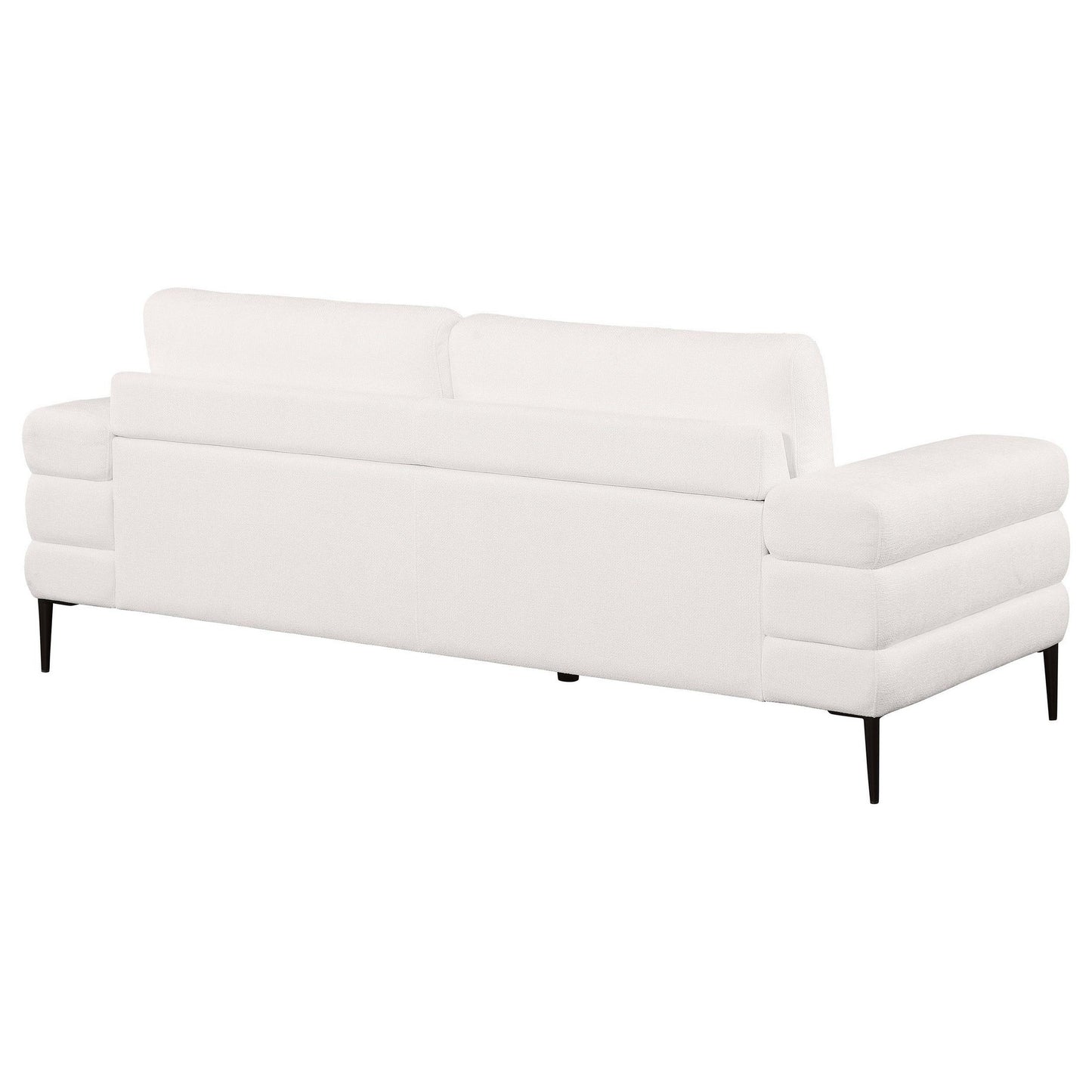 Canapé Jese, 83 pouces, tissu blanc ivoire, accoudoirs à rails de style moderne