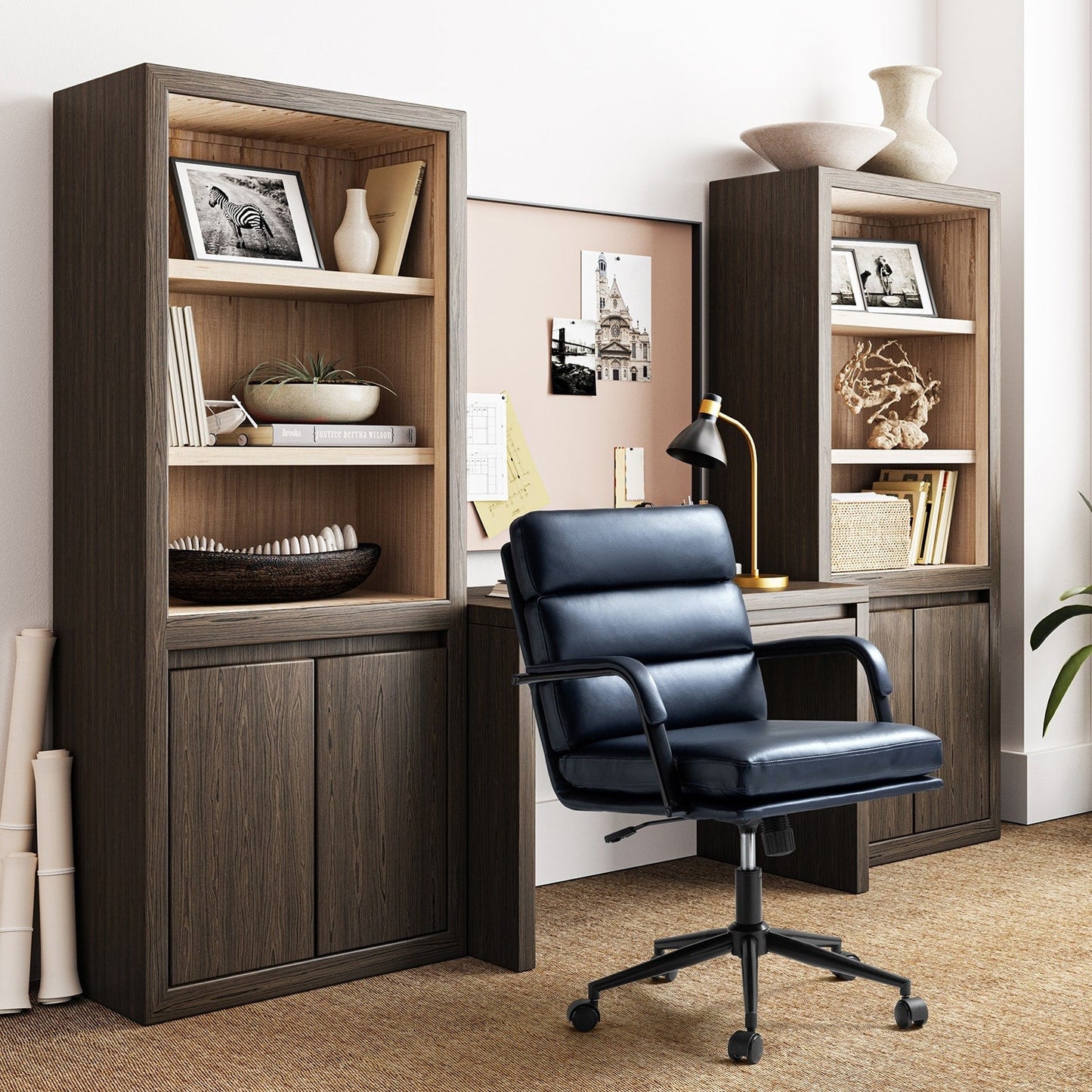 Joseph Modern Task Faux Leather Chair with Tilt Lock and Center Tilt by HULALA HOME