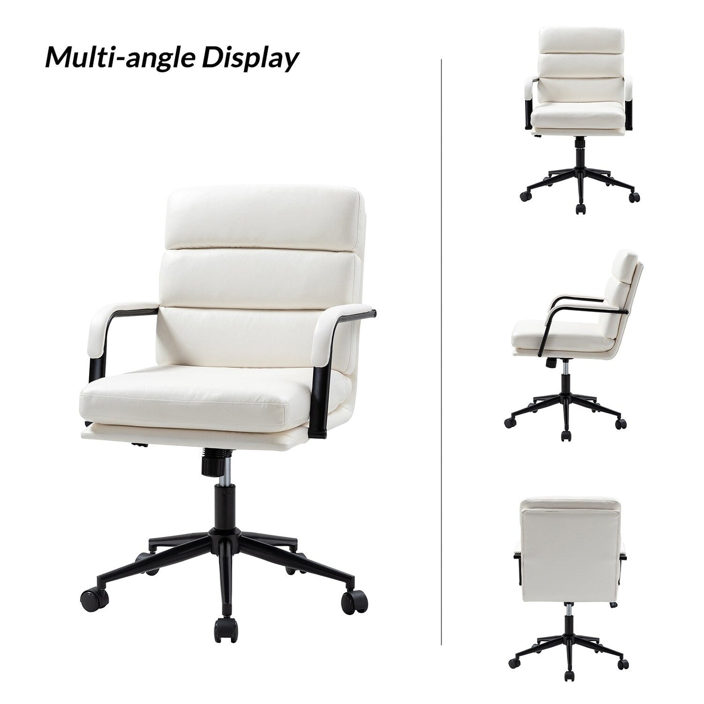 Joseph Modern Task Faux Leather Chair with Tilt Lock and Center Tilt by HULALA HOME