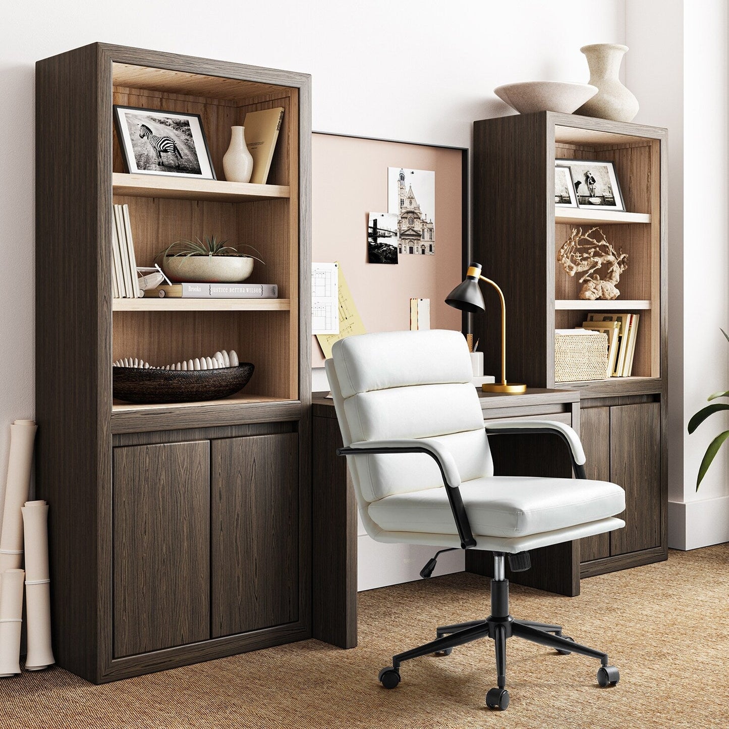 Joseph Modern Task Faux Leather Chair with Tilt Lock and Center Tilt by HULALA HOME