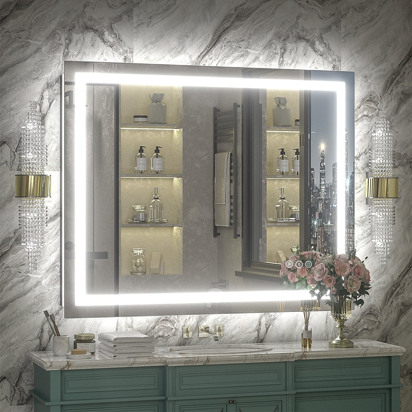 KIOTEE Super Bright Anti-fog LED Bathroom Mirror with Backlit and Front Lighting 3-Year Warranty