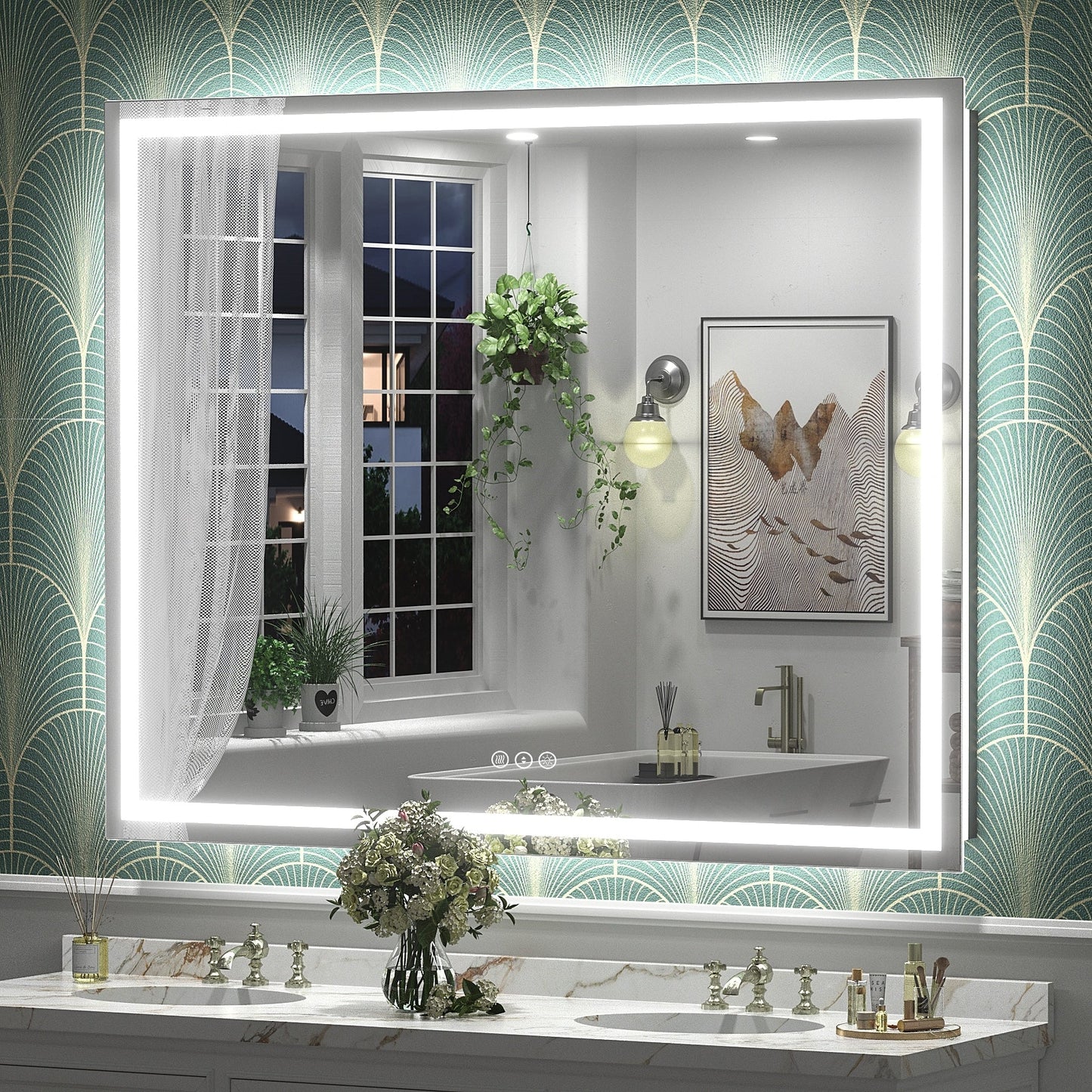 KIOTEE Super Bright Anti-fog LED Bathroom Mirror with Backlit and Front Lighting 3-Year Warranty