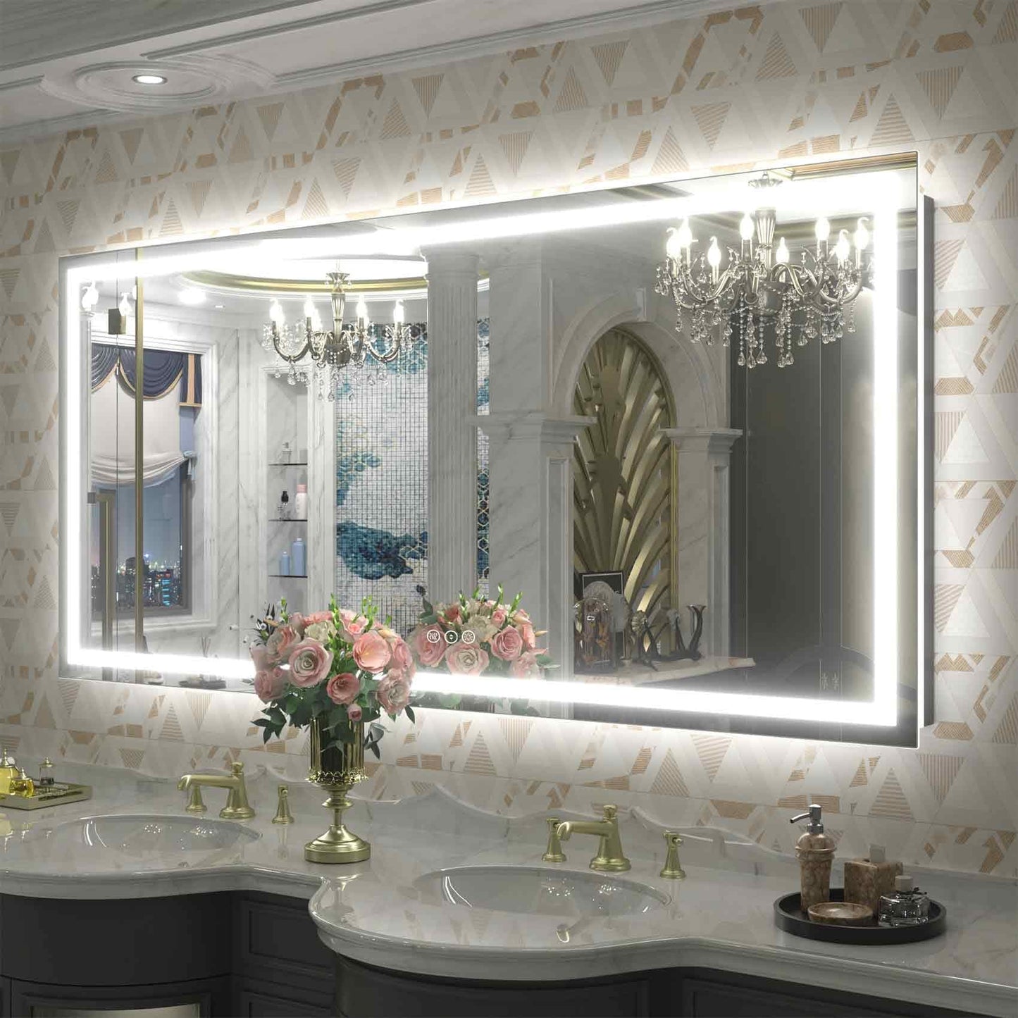 KIOTEE Super Bright Anti-fog LED Bathroom Mirror with Backlit and Front Lighting 3-Year Warranty
