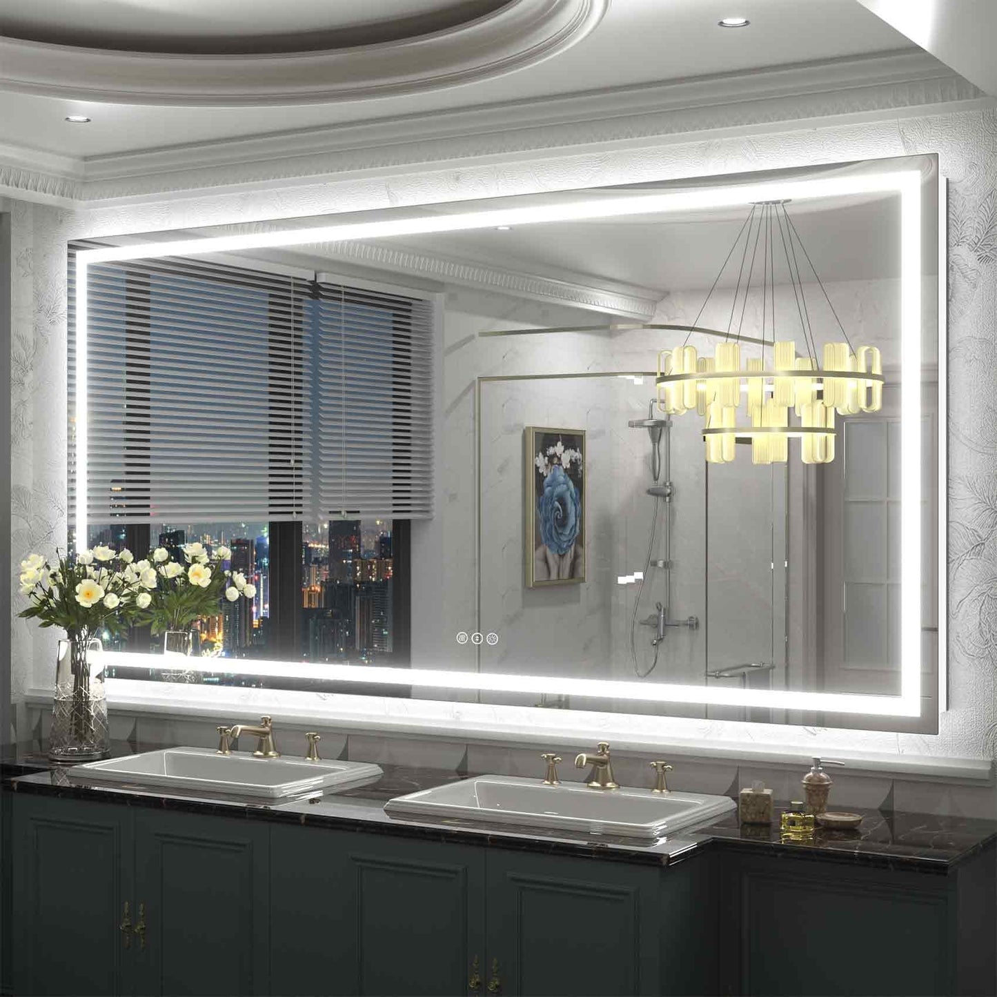 KIOTEE Super Bright Anti-fog LED Bathroom Mirror with Backlit and Front Lighting 3-Year Warranty