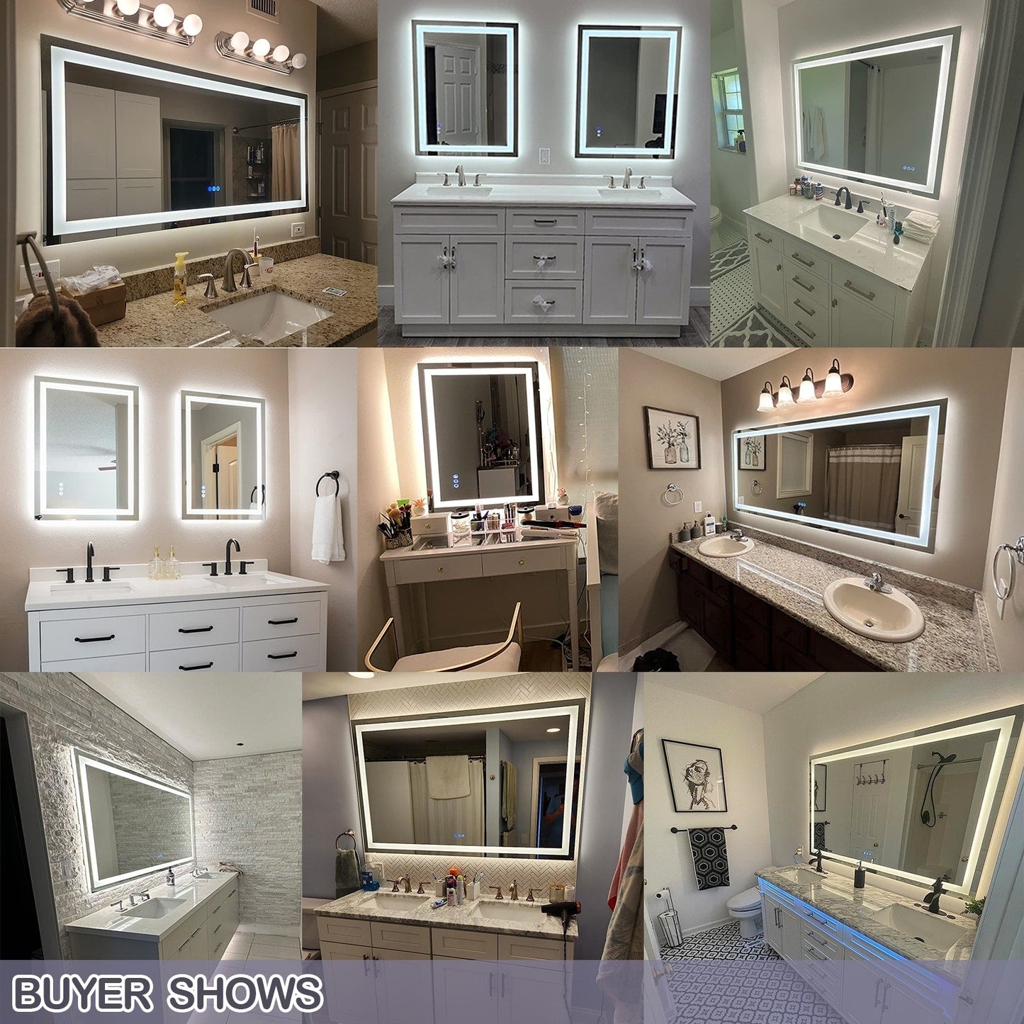 KIOTEE Super Bright Anti-fog LED Bathroom Mirror with Backlit and Front Lighting 3-Year Warranty