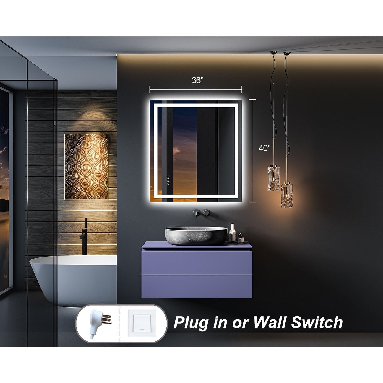 KIOTEE Super Bright Anti-fog LED Bathroom Mirror with Backlit and Front Lighting 3-Year Warranty