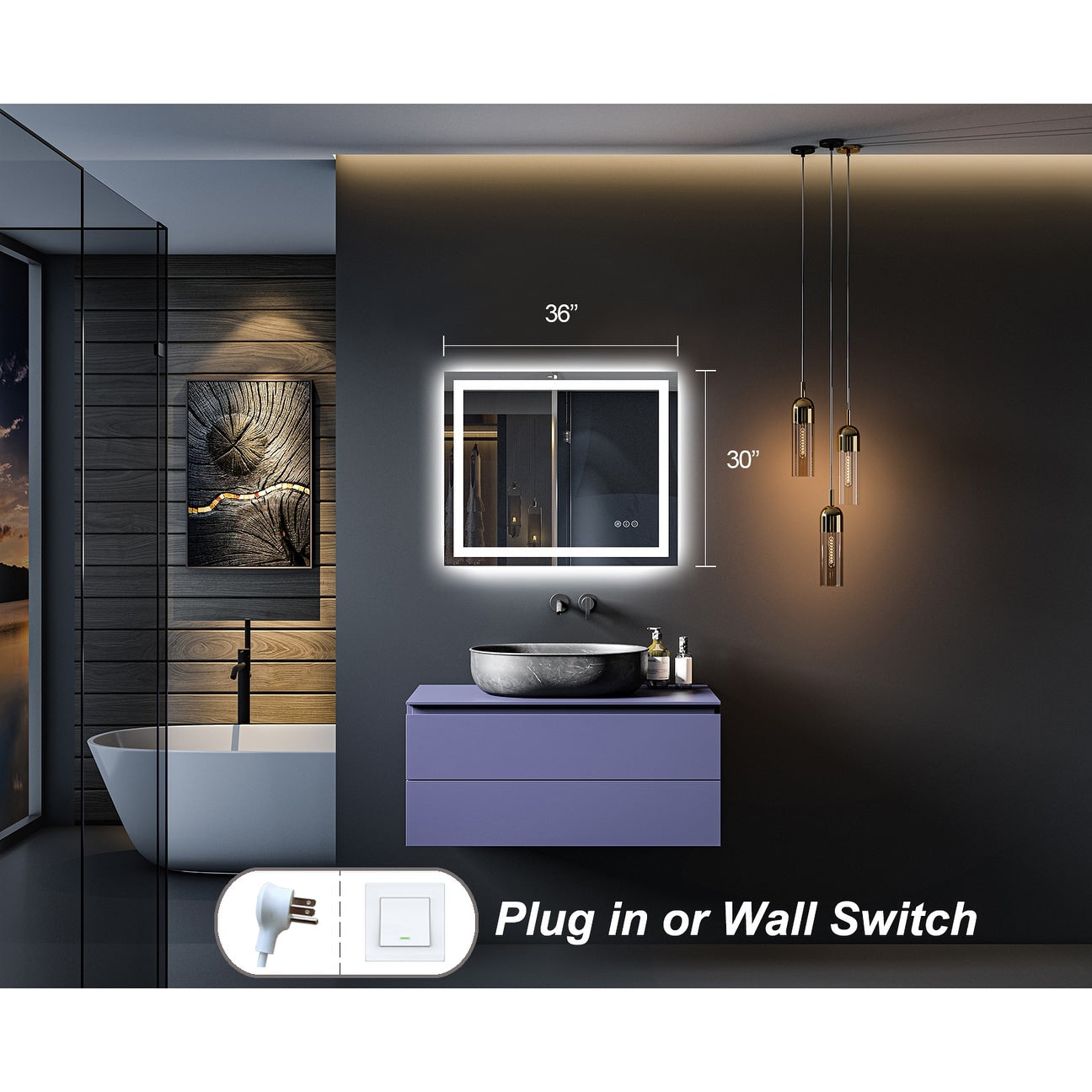 KIOTEE Super Bright Anti-fog LED Bathroom Mirror with Backlit and Front Lighting 3-Year Warranty