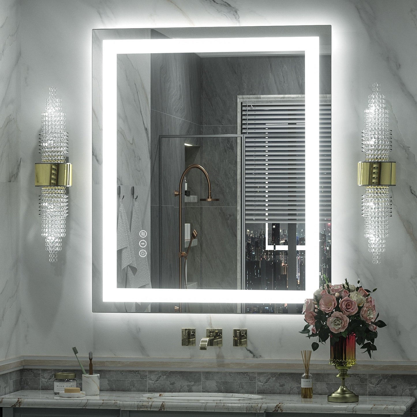 KIOTEE Super Bright Anti-fog LED Bathroom Mirror with Backlit and Front Lighting 3-Year Warranty