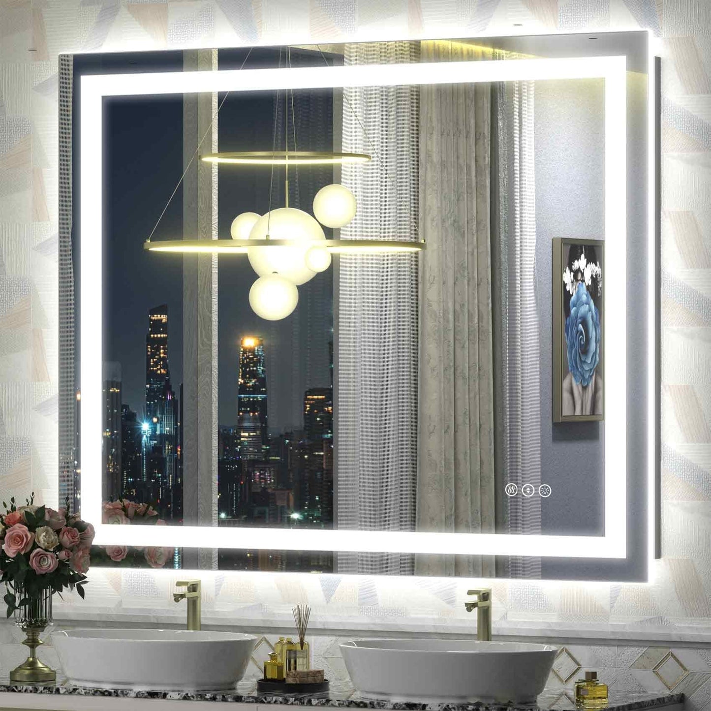 KIOTEE Super Bright Anti-fog LED Bathroom Mirror with Backlit and Front Lighting 3-Year Warranty
