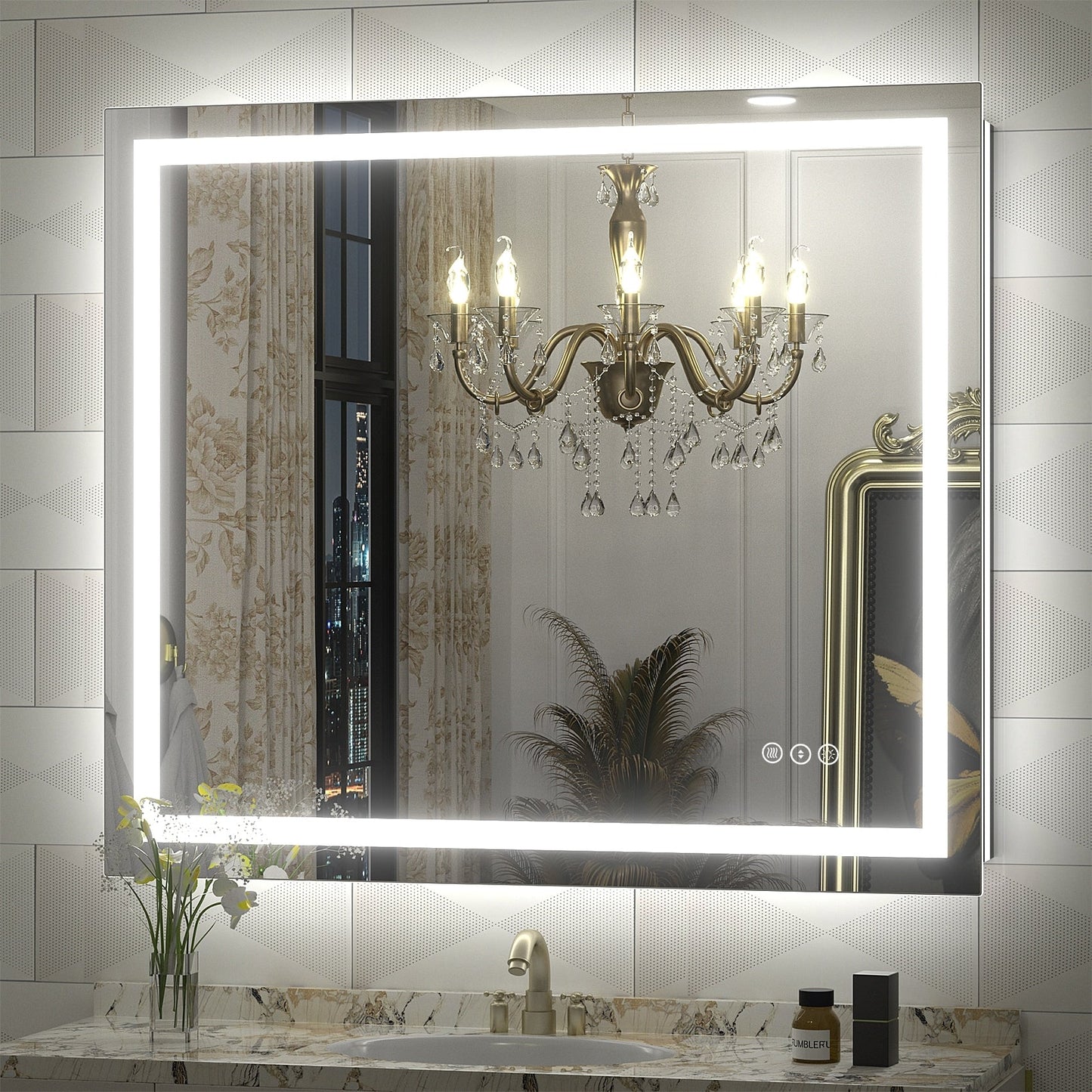 KIOTEE Super Bright Anti-fog LED Bathroom Mirror with Backlit and Front Lighting 3-Year Warranty