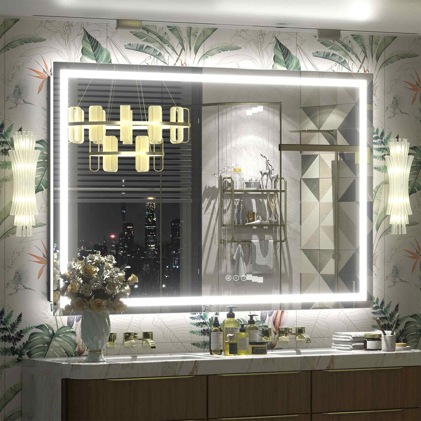 KIOTEE Super Bright Anti-fog LED Bathroom Mirror with Backlit and Front Lighting 3-Year Warranty