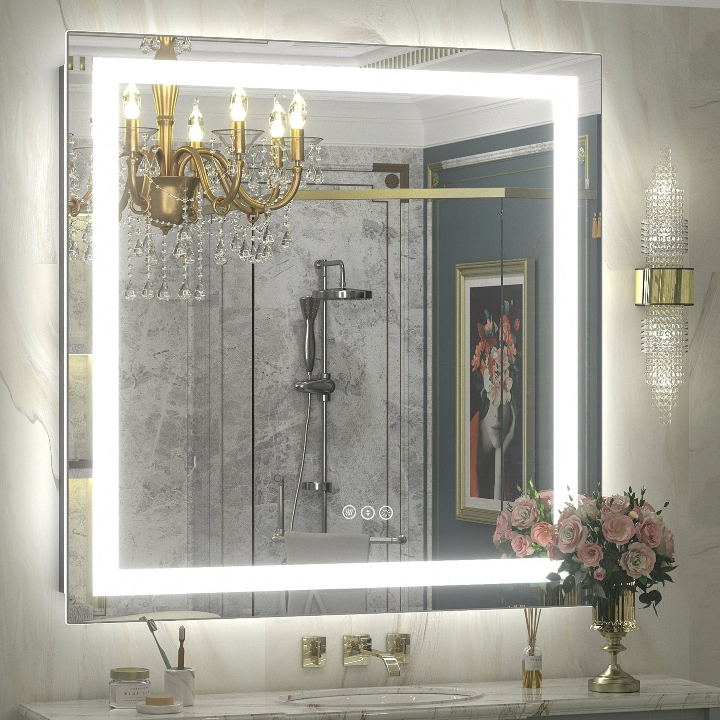 KIOTEE Super Bright Anti-fog LED Bathroom Mirror with Backlit and Front Lighting 3-Year Warranty