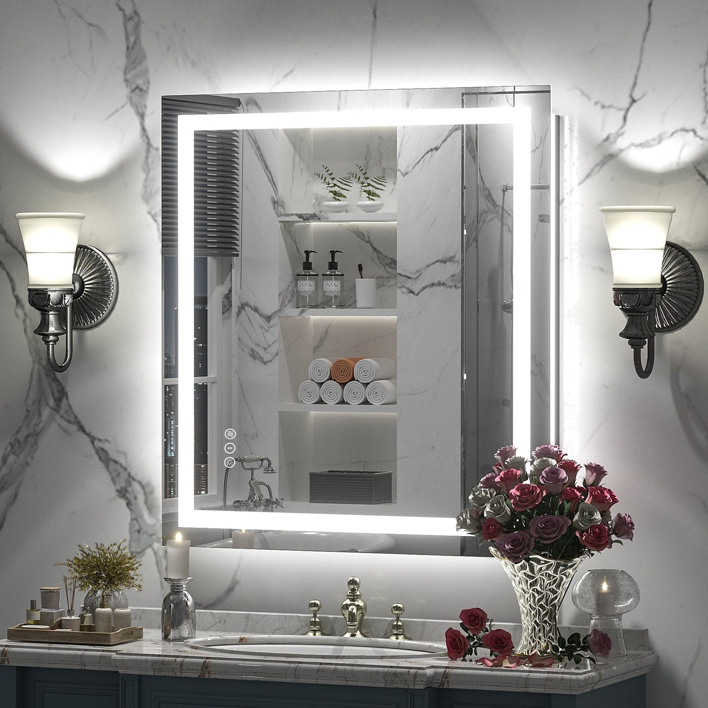 KIOTEE Super Bright Anti-fog LED Bathroom Mirror with Backlit and Front Lighting 3-Year Warranty