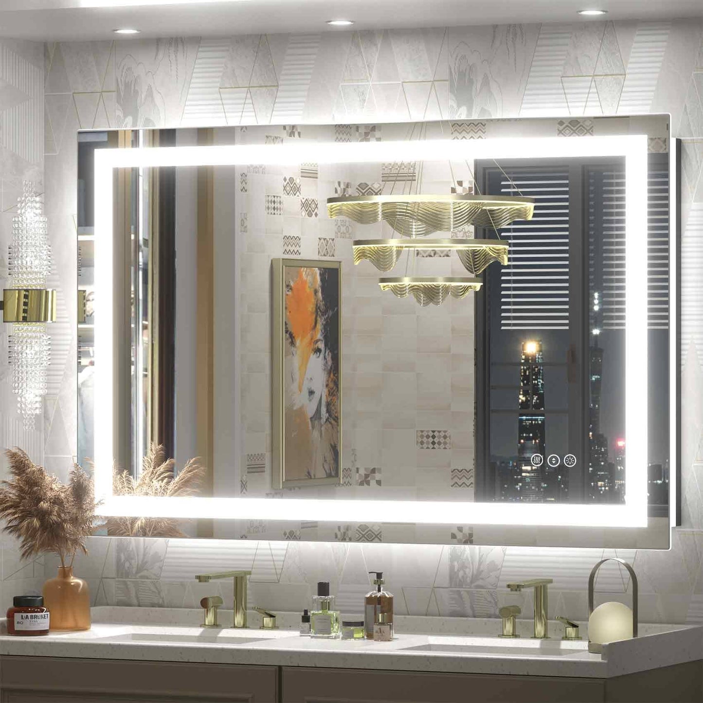 KIOTEE Super Bright Anti-fog LED Bathroom Mirror with Backlit and Front Lighting 3-Year Warranty