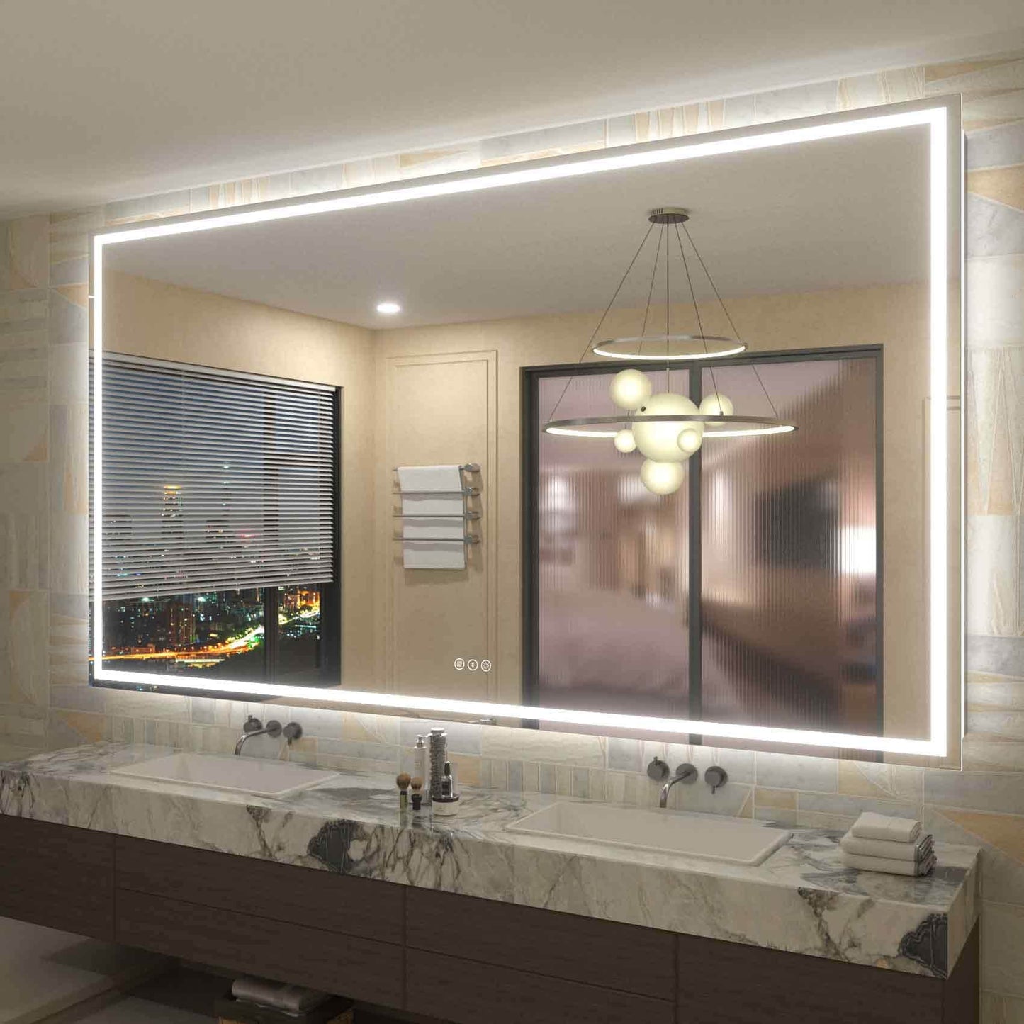 KIOTEE Super Bright Anti-fog LED Bathroom Mirror with Backlit and Front Lighting 3-Year Warranty
