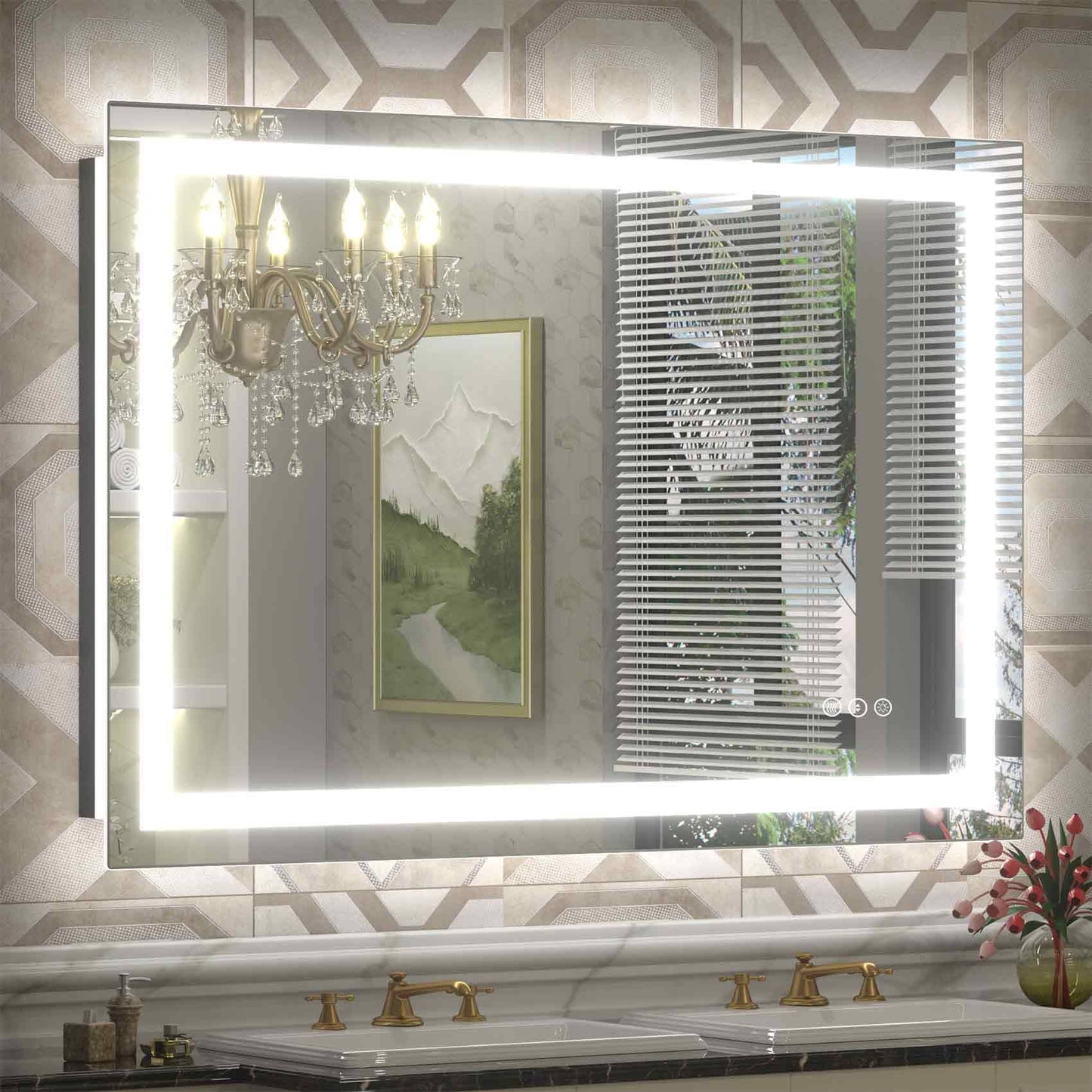 KIOTEE Super Bright Anti-fog LED Bathroom Mirror with Backlit and Front Lighting 3-Year Warranty