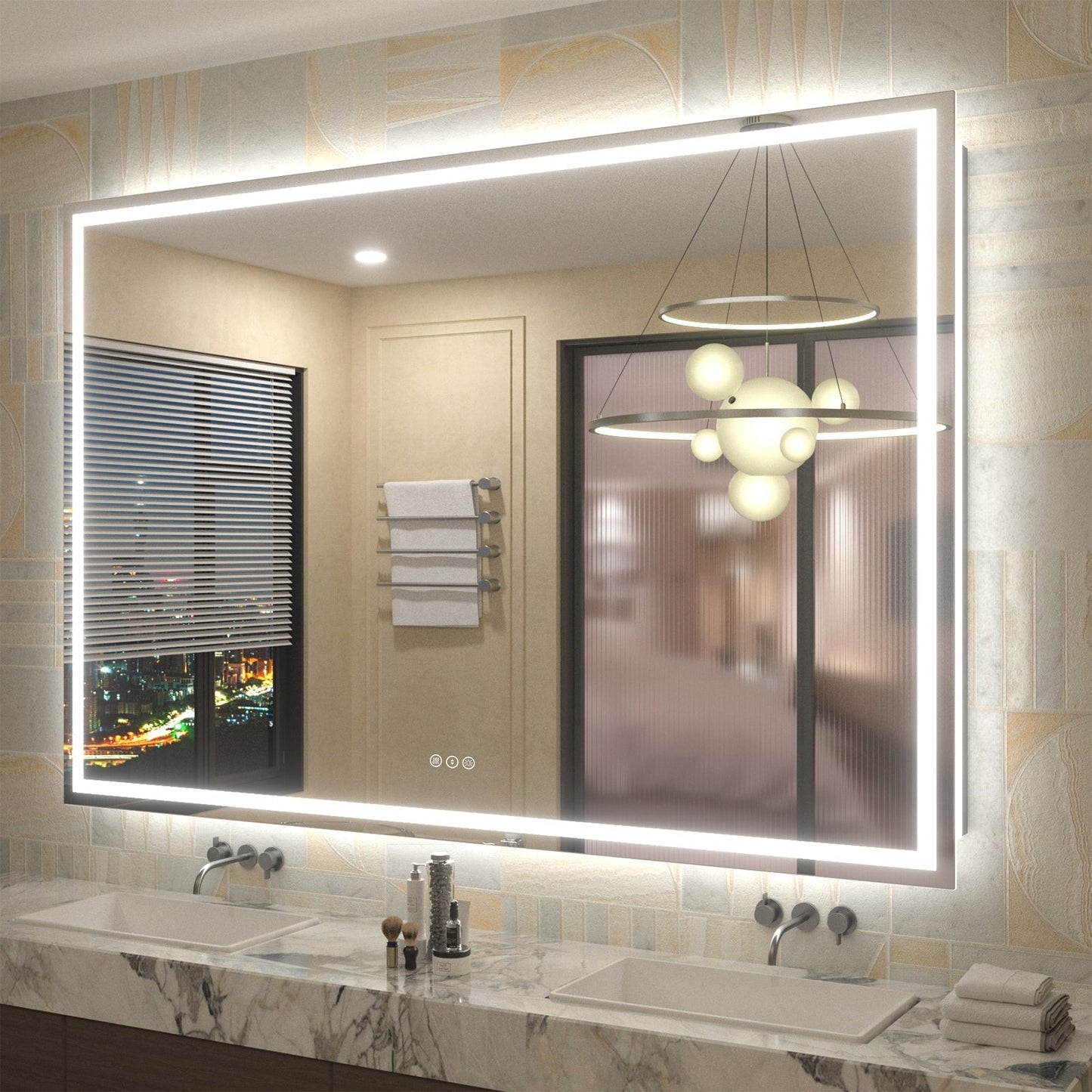 KIOTEE Super Bright Anti-fog LED Bathroom Mirror with Backlit and Front Lighting 3-Year Warranty