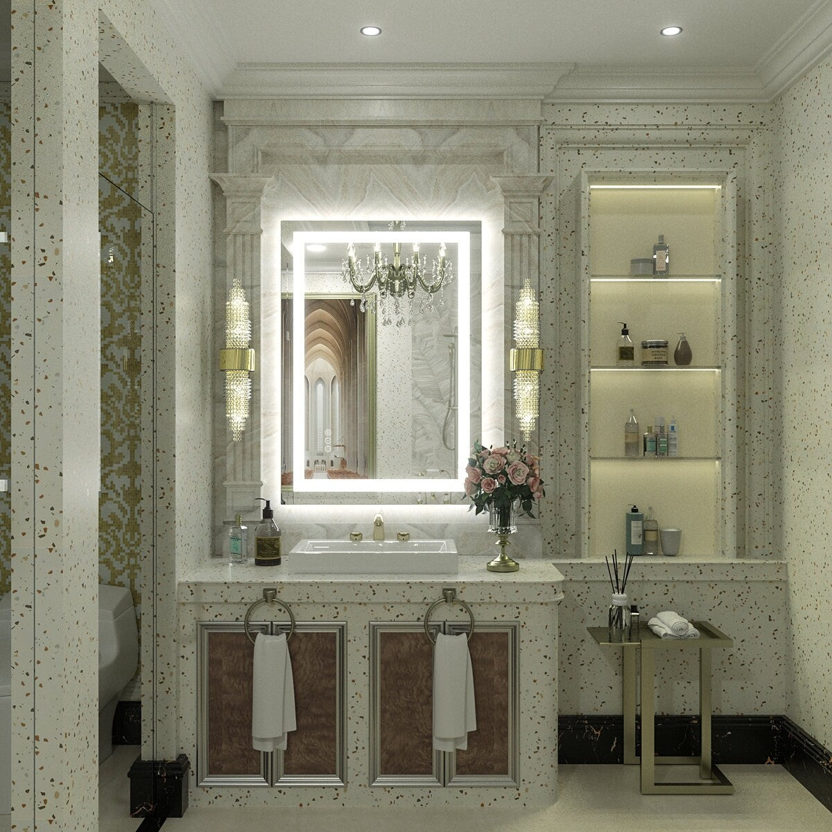 KIOTEE Super Bright Anti-fog LED Bathroom Mirror with Backlit and Front Lighting 3-Year Warranty